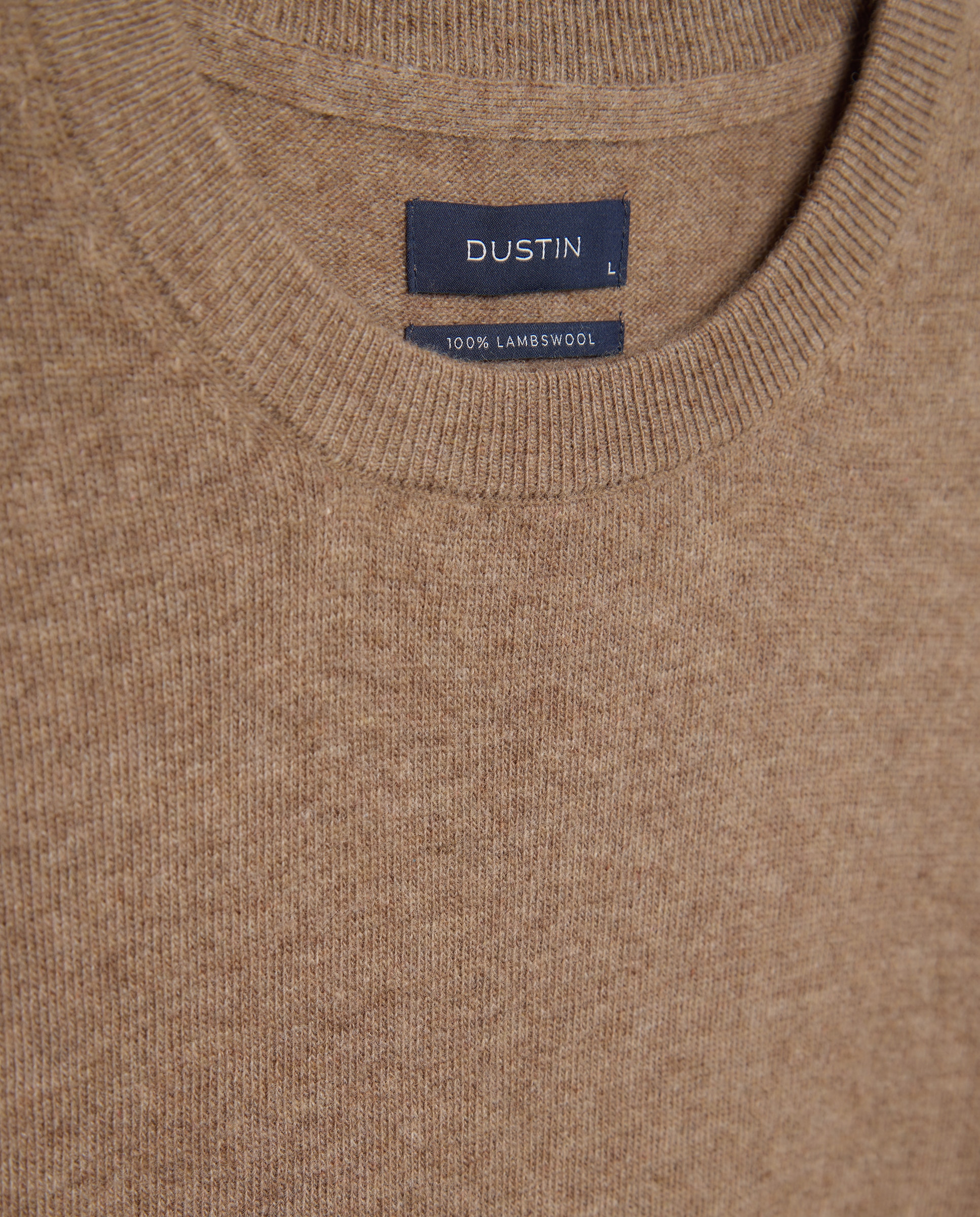 Jersey cuello redondo liso100% lambswool de hombre - Dustin - Marrón claro Marrón claro-2