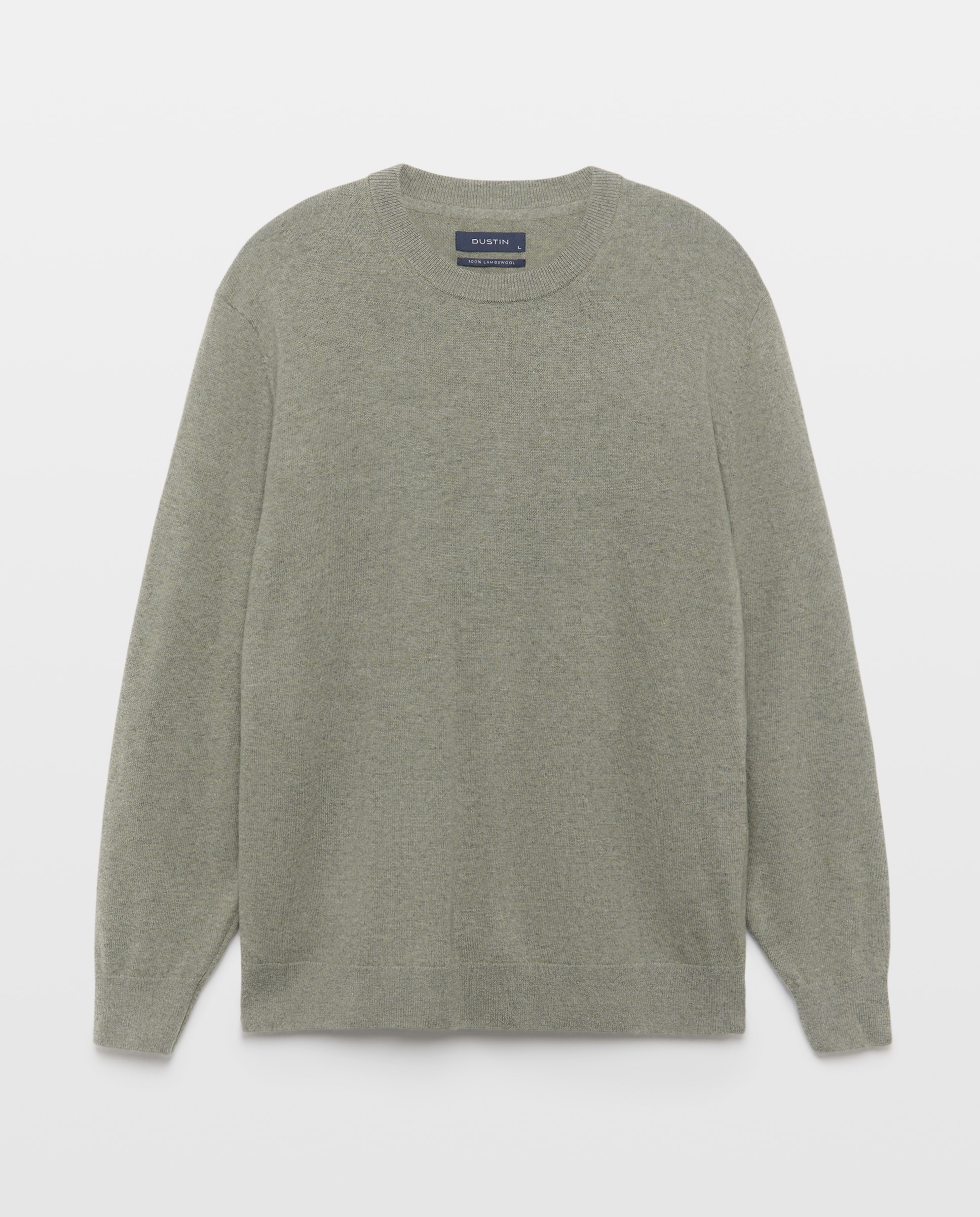 Jersey cuello redondo liso100% lambswool de hombre - Dustin - Verde claro Verde claro-1
