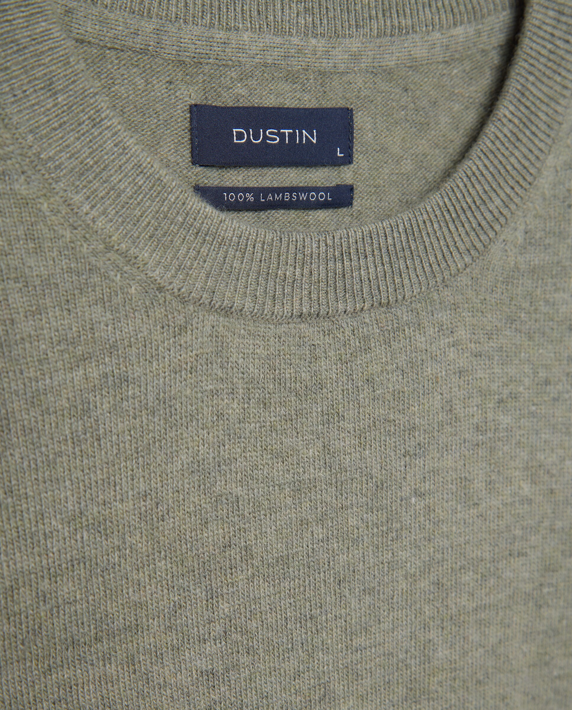Jersey cuello redondo liso100% lambswool de hombre - Dustin - Verde claro Verde claro-2