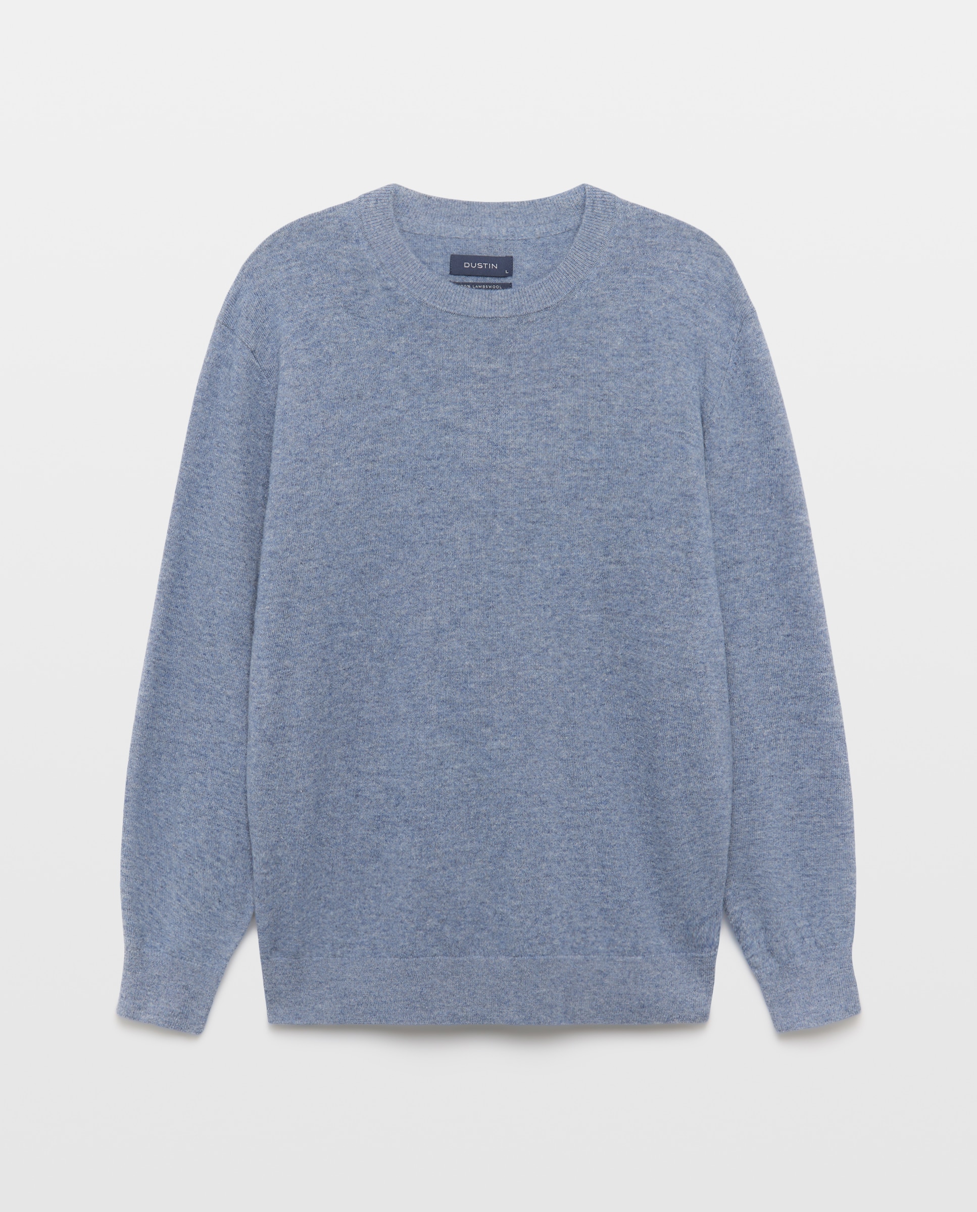 Jersey cuello redondo liso100% lambswool de hombre - Dustin - Azul claro Azul claro-4