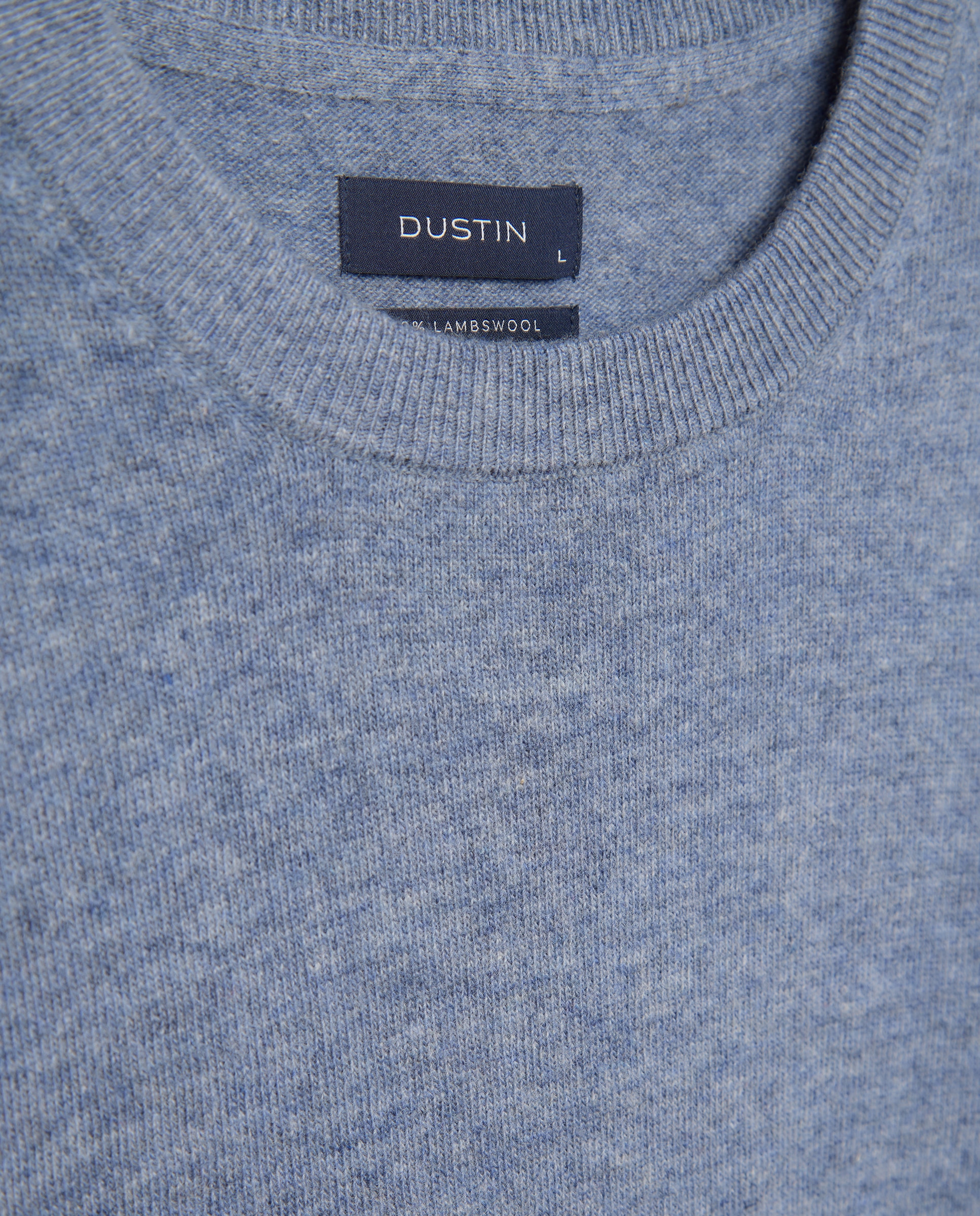 Jersey cuello redondo liso100% lambswool de hombre - Dustin - Azul claro Azul claro-5