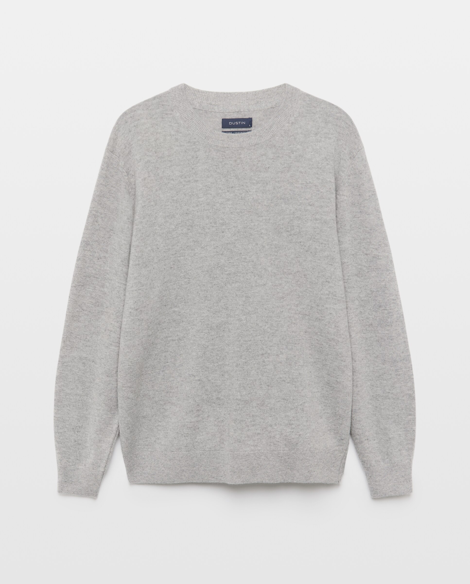 Jersey cuello redondo liso100% lambswool de hombre - Dustin - Gris claro Gris claro-4