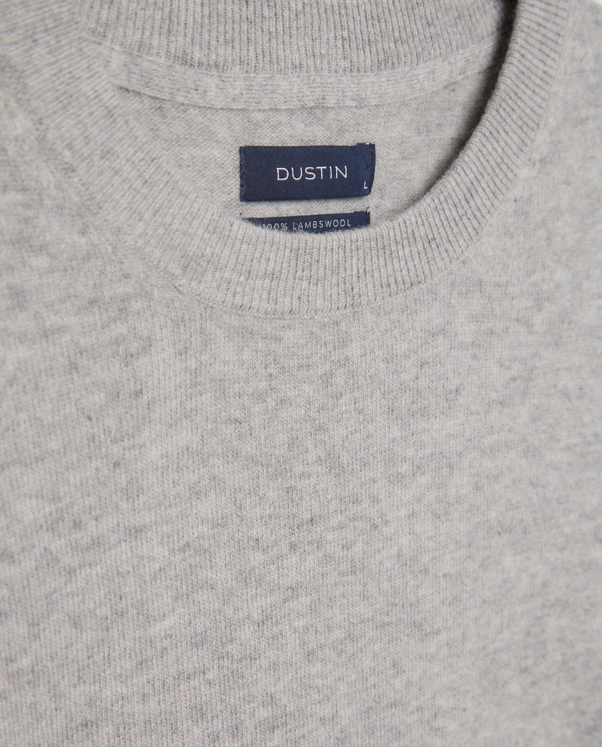 Jersey cuello redondo liso100% lambswool de hombre - Dustin - Gris claro Gris claro-5