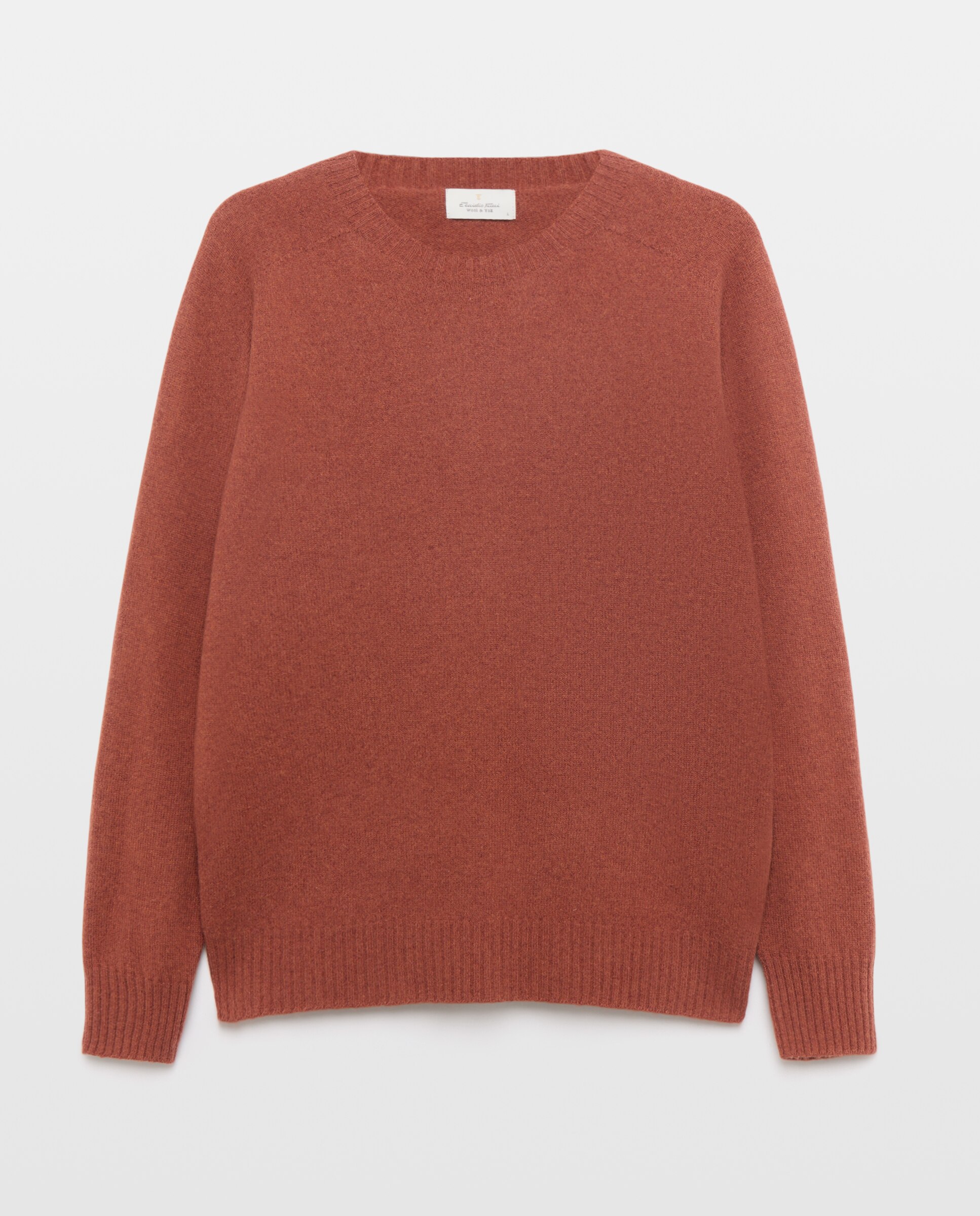 Jersey de hombre de cuello redondo liso lana yak - Emidio Tucci - Rojo Rojo-4
