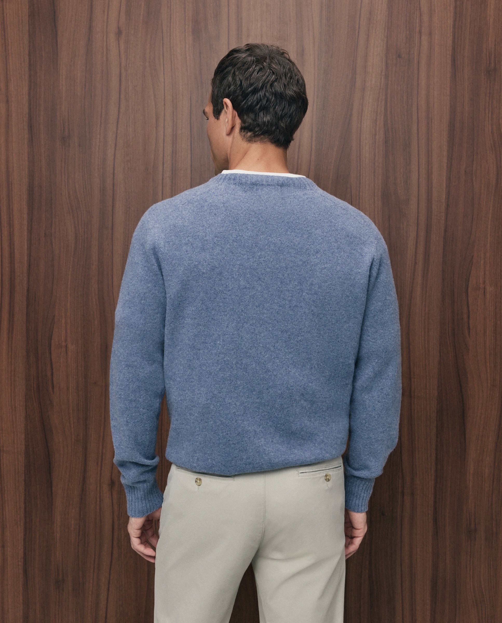 Jersey cuello redondo lana/yak de hombre - Emidio Tucci - Azul Azul-3