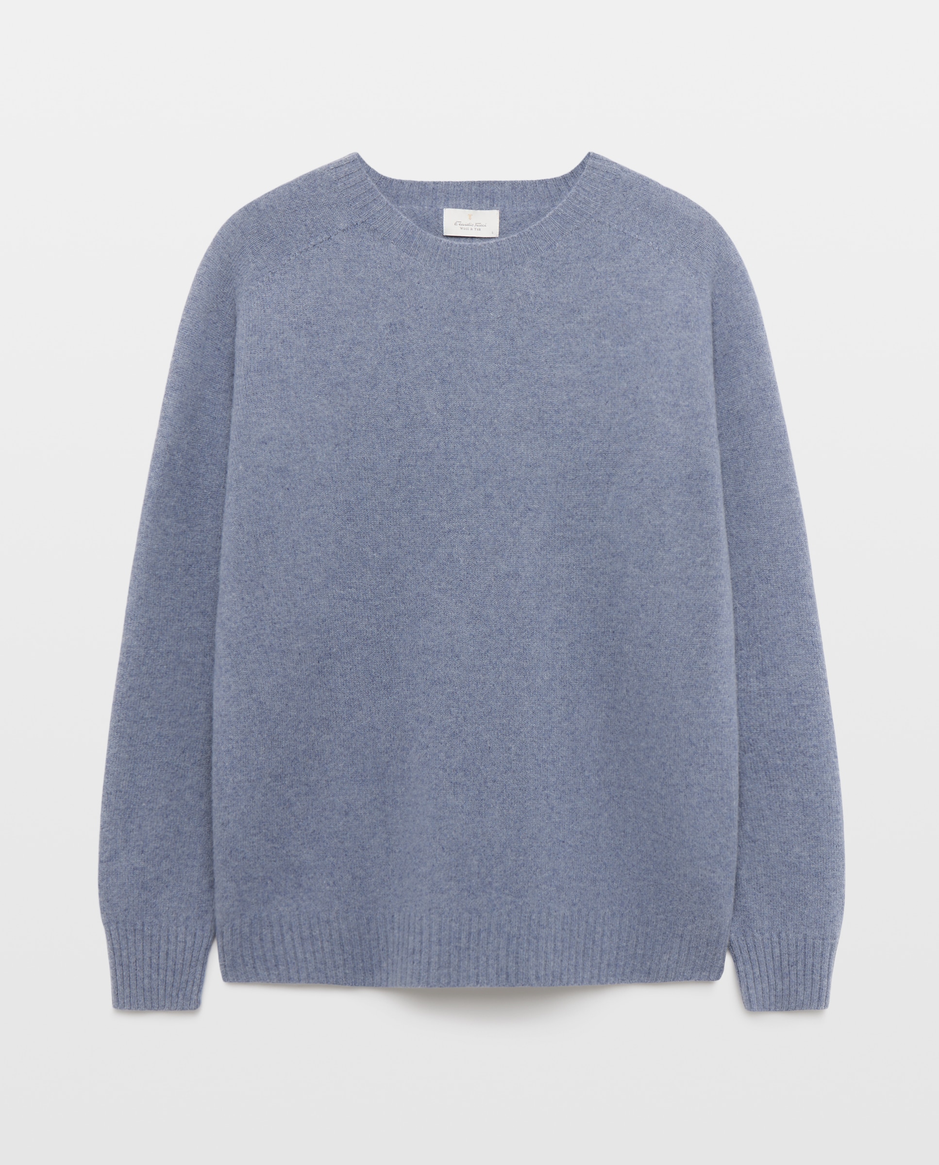 Jersey de hombre de cuello redondo liso lana yak - Emidio Tucci - Azul Azul-1