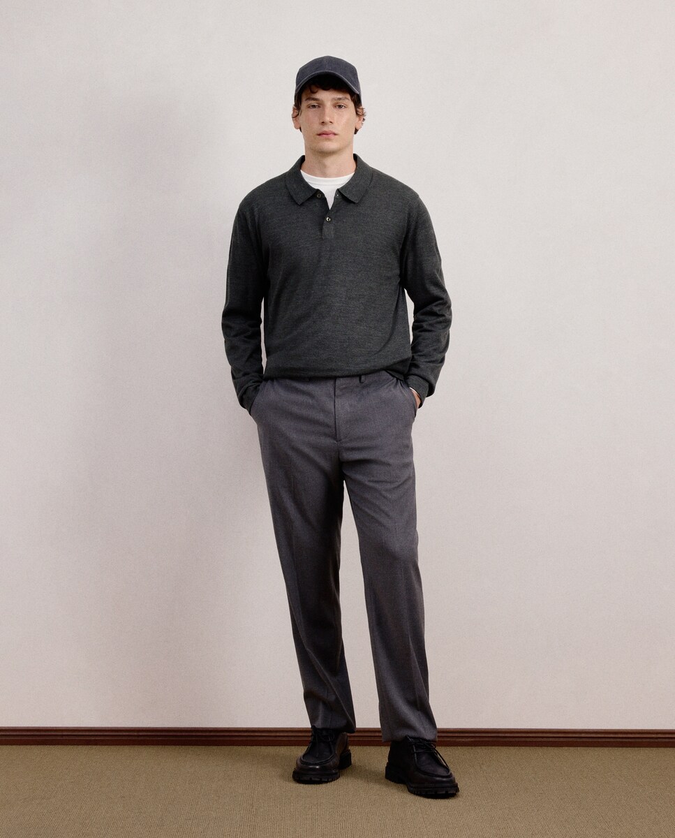 Camisola com Colarinho de Polo Verde-2