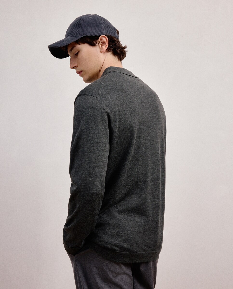 Camisola com Colarinho de Polo Verde-3