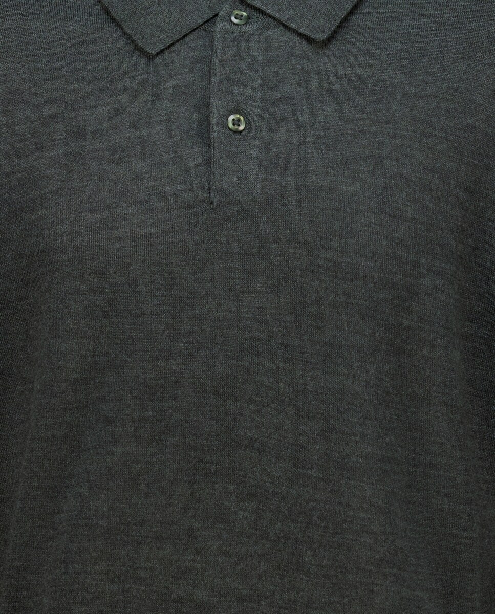 Camisola com Colarinho de Polo Verde-5