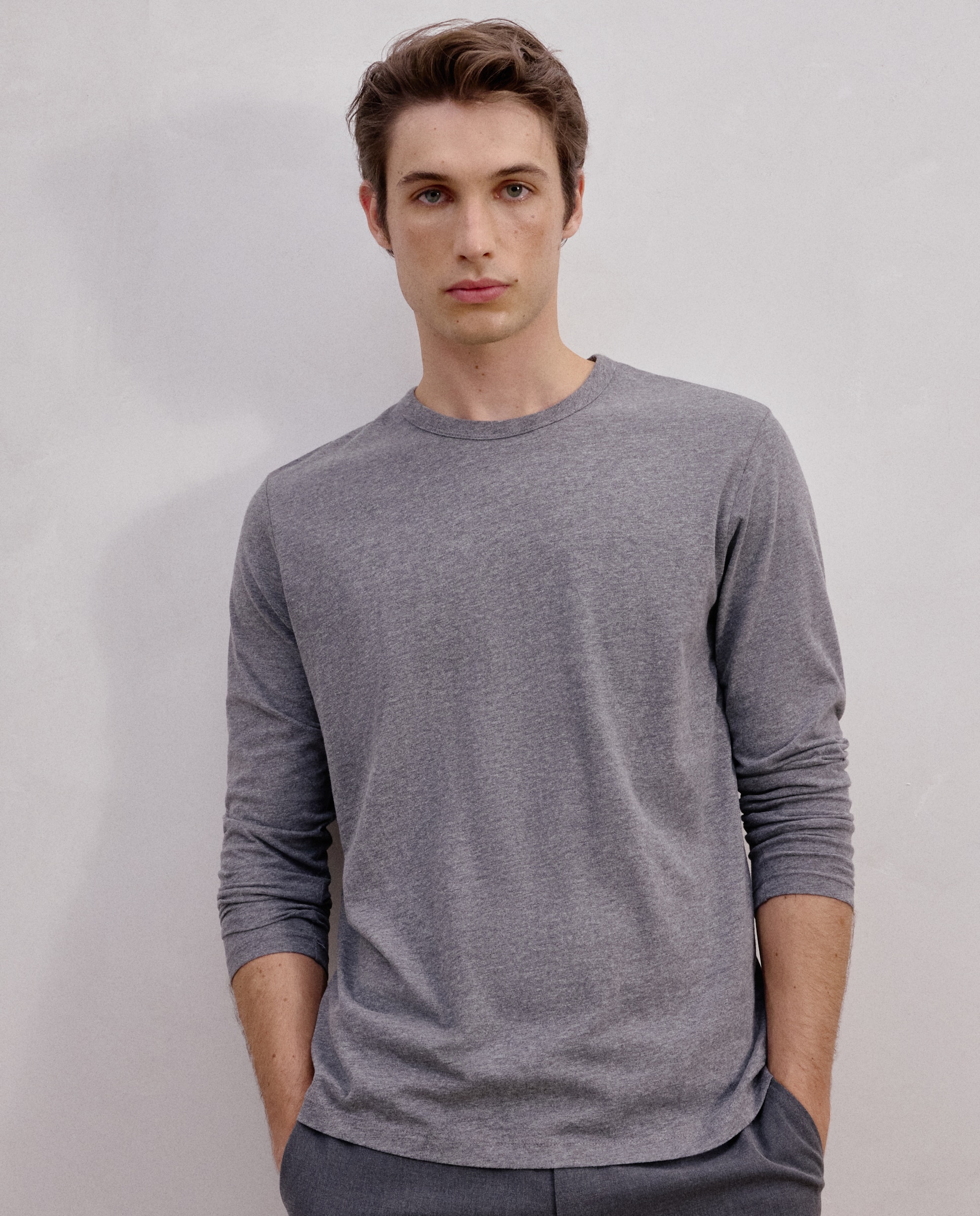 Camisola de Manga Comprida Cinzento-escuro-1