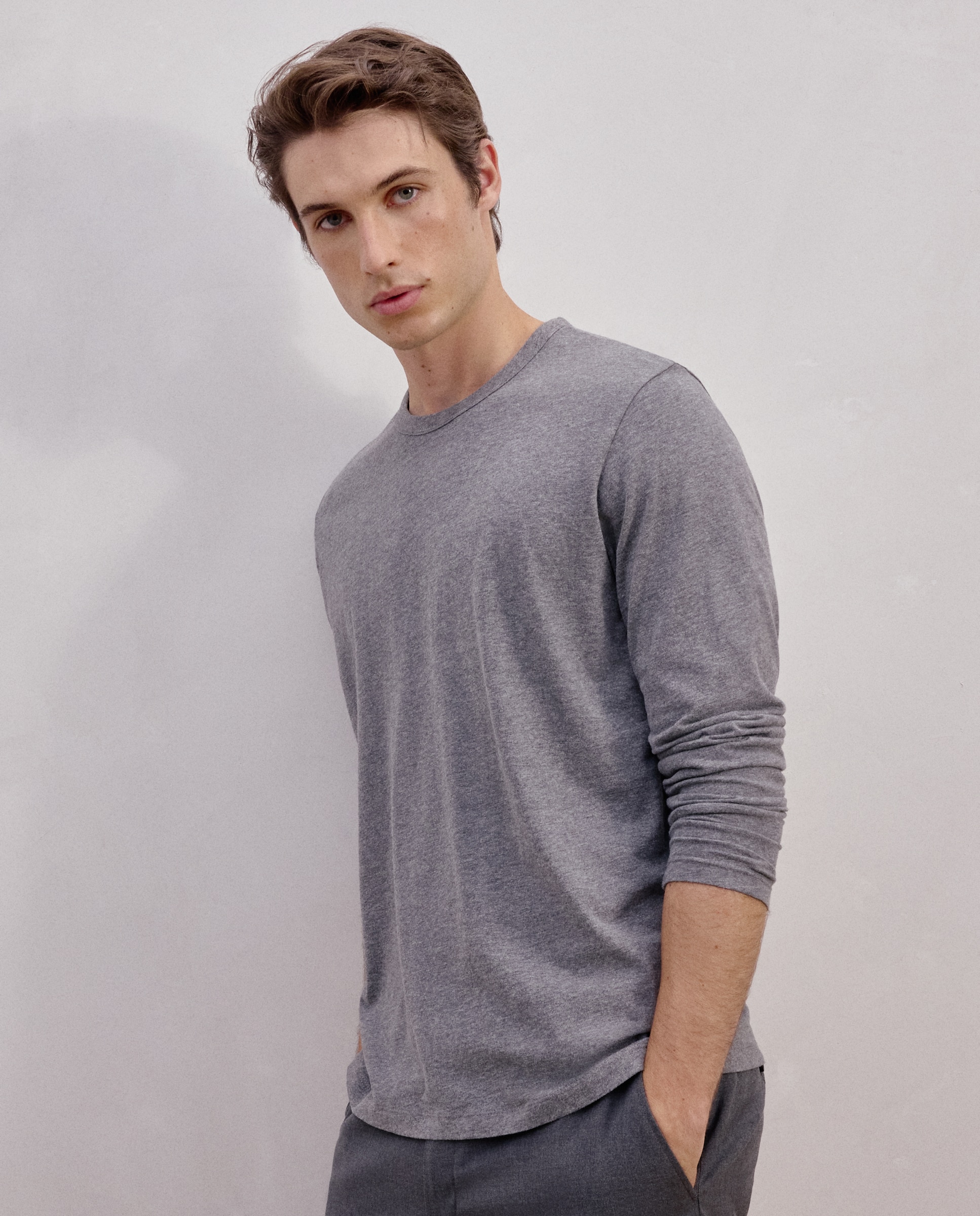 Camisola de Manga Comprida Cinzento-escuro-4