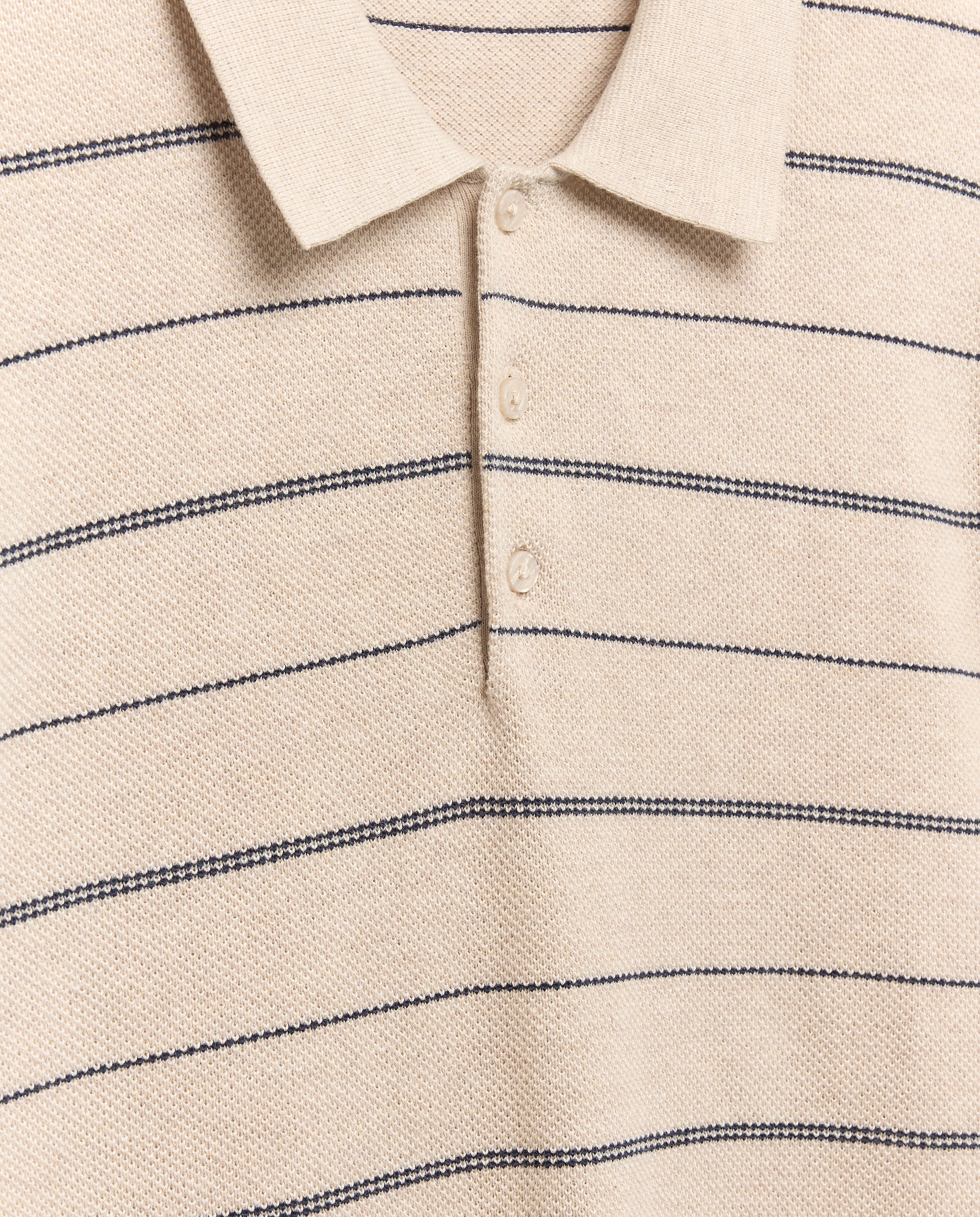 Polo manga corta tricot rayas 100% algodón de hombre - Dustin - Beige Beige-5