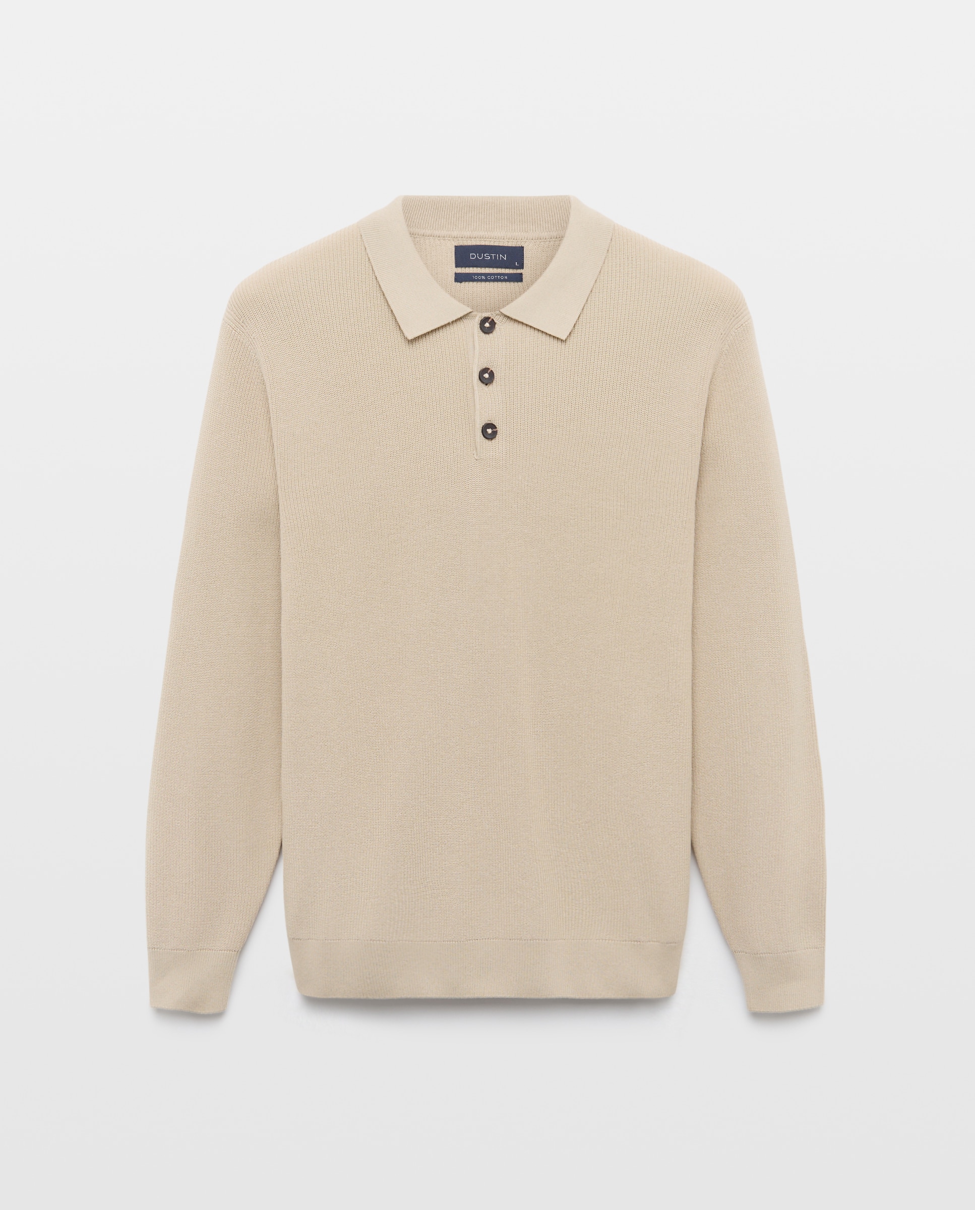 Jersey cuello polo canale 100% algodón de hombre - Dustin - Beige Beige-4