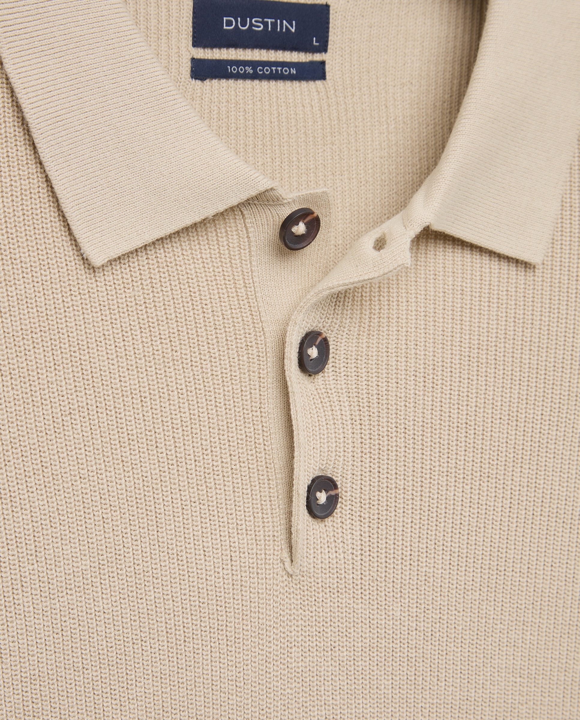 Jersey cuello polo canale 100% algodón de hombre - Dustin - Beige Beige-5