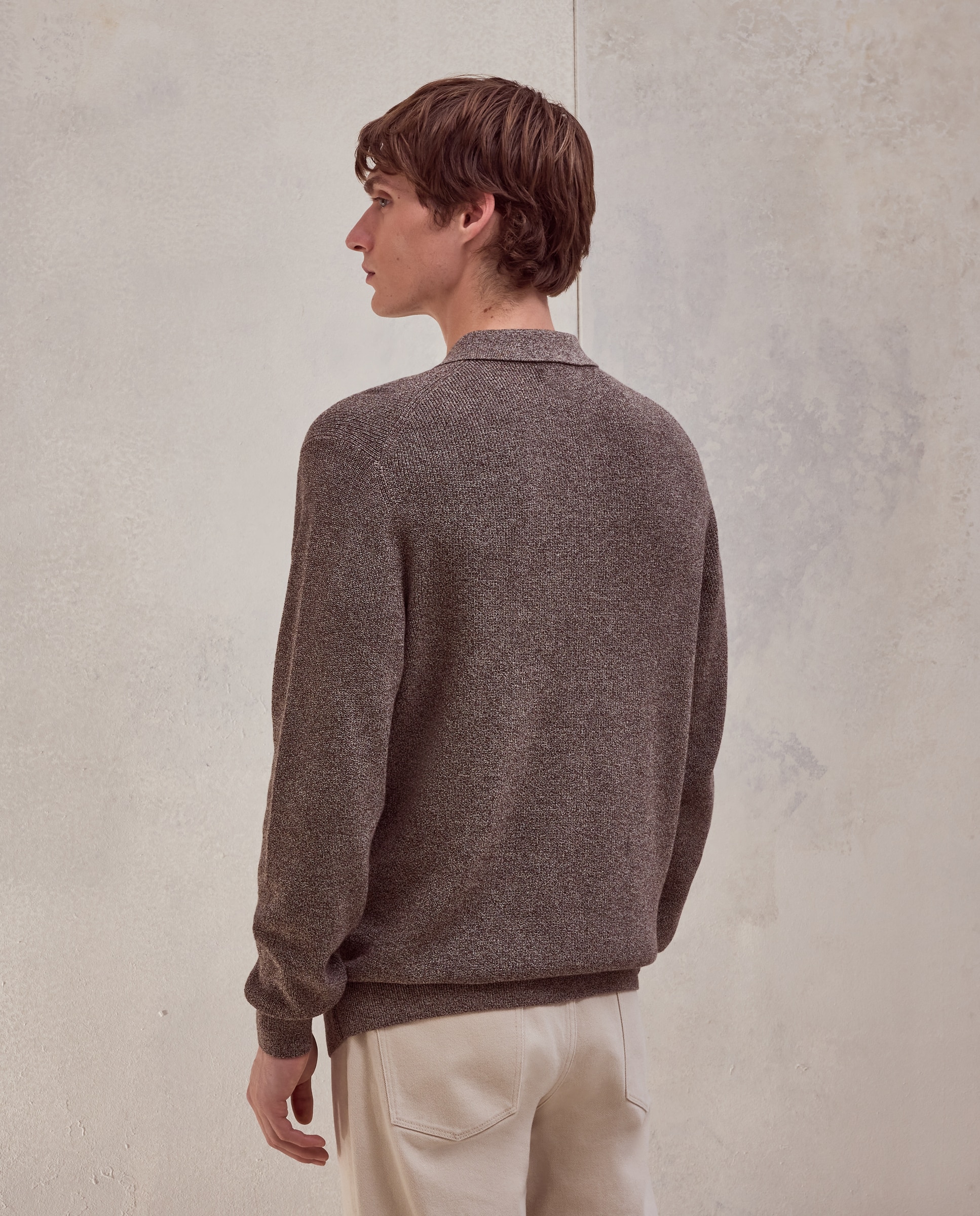 Jersey cuello polo canale 100% algodón de hombre - Dustin - Marrón Marrón-2