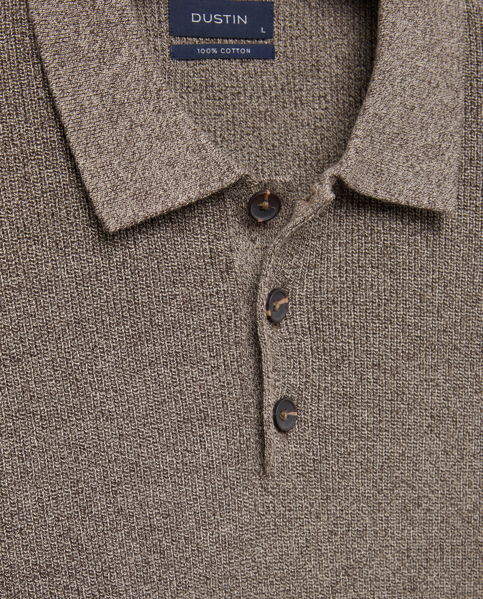 Jersey cuello polo canale 100% algodón de hombre - Dustin - Marrón Marrón-5