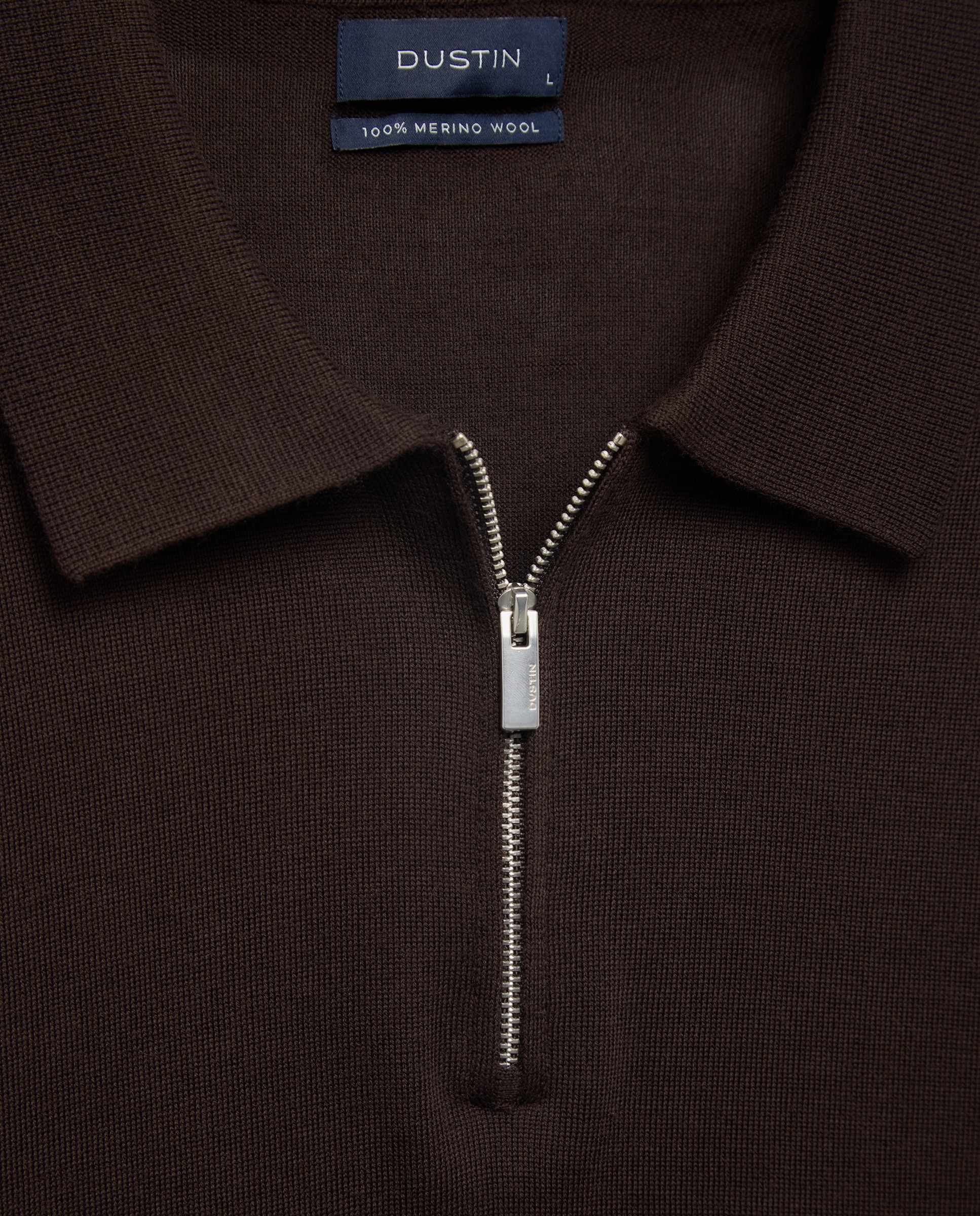 Jersey cuello Polo cremallera 100% merino extrafine de hombre - Dustin - Ciruela Ciruela-5