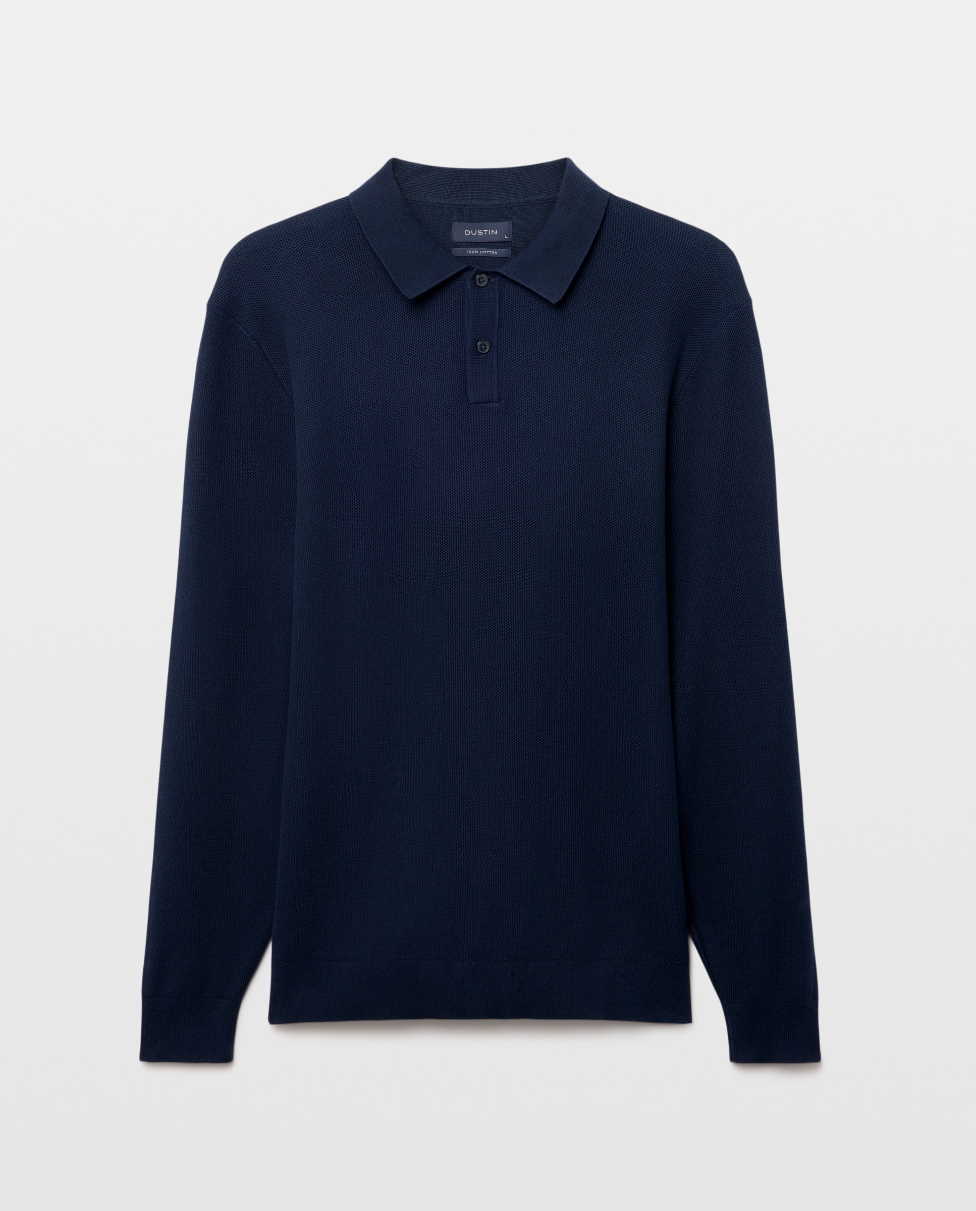 Jersey cuello polo estructura 100% algodón de hombre - Dustin - Azul marino Azul marino-4