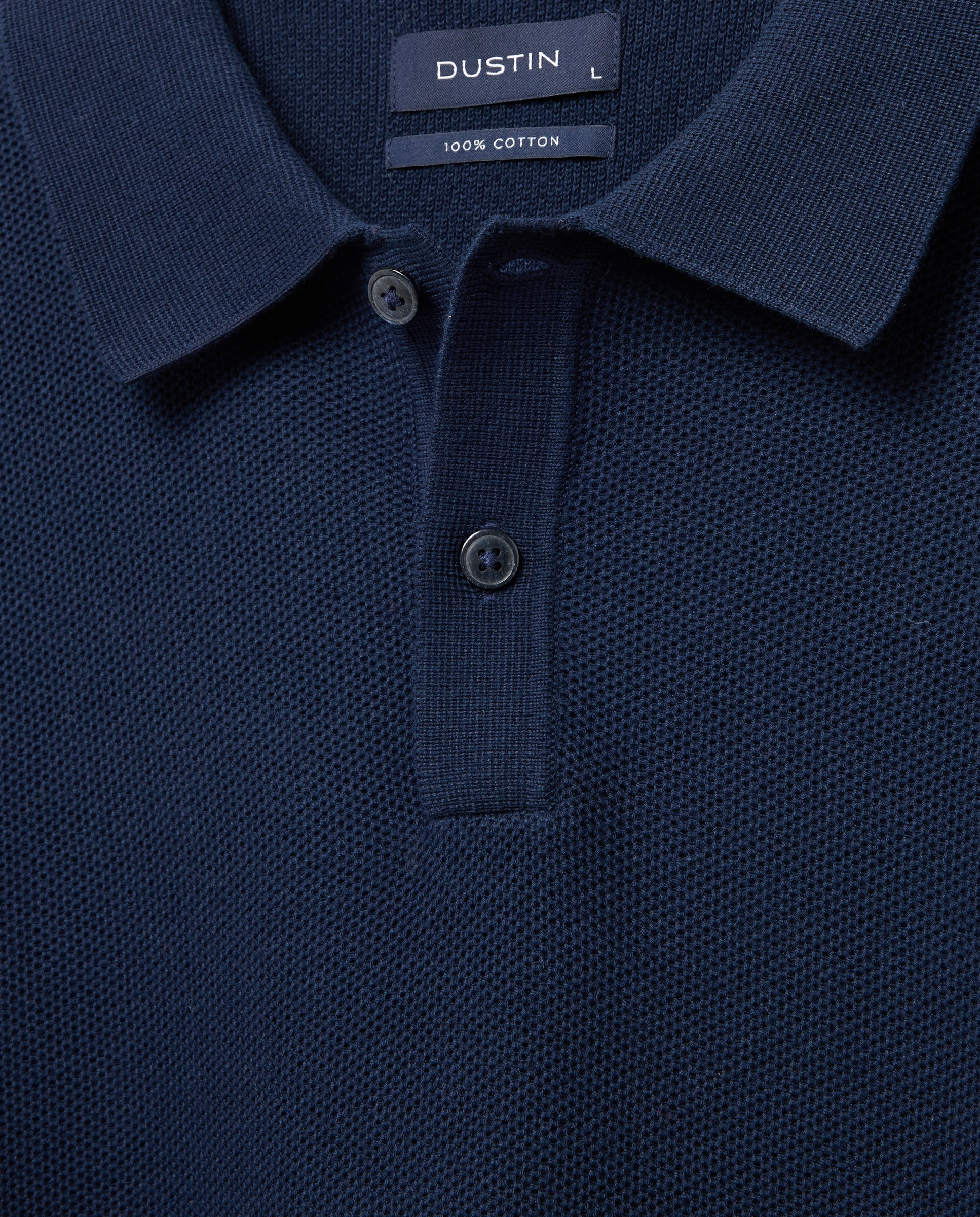 Jersey cuello polo estructura 100% algodón de hombre - Dustin - Azul marino Azul marino-5