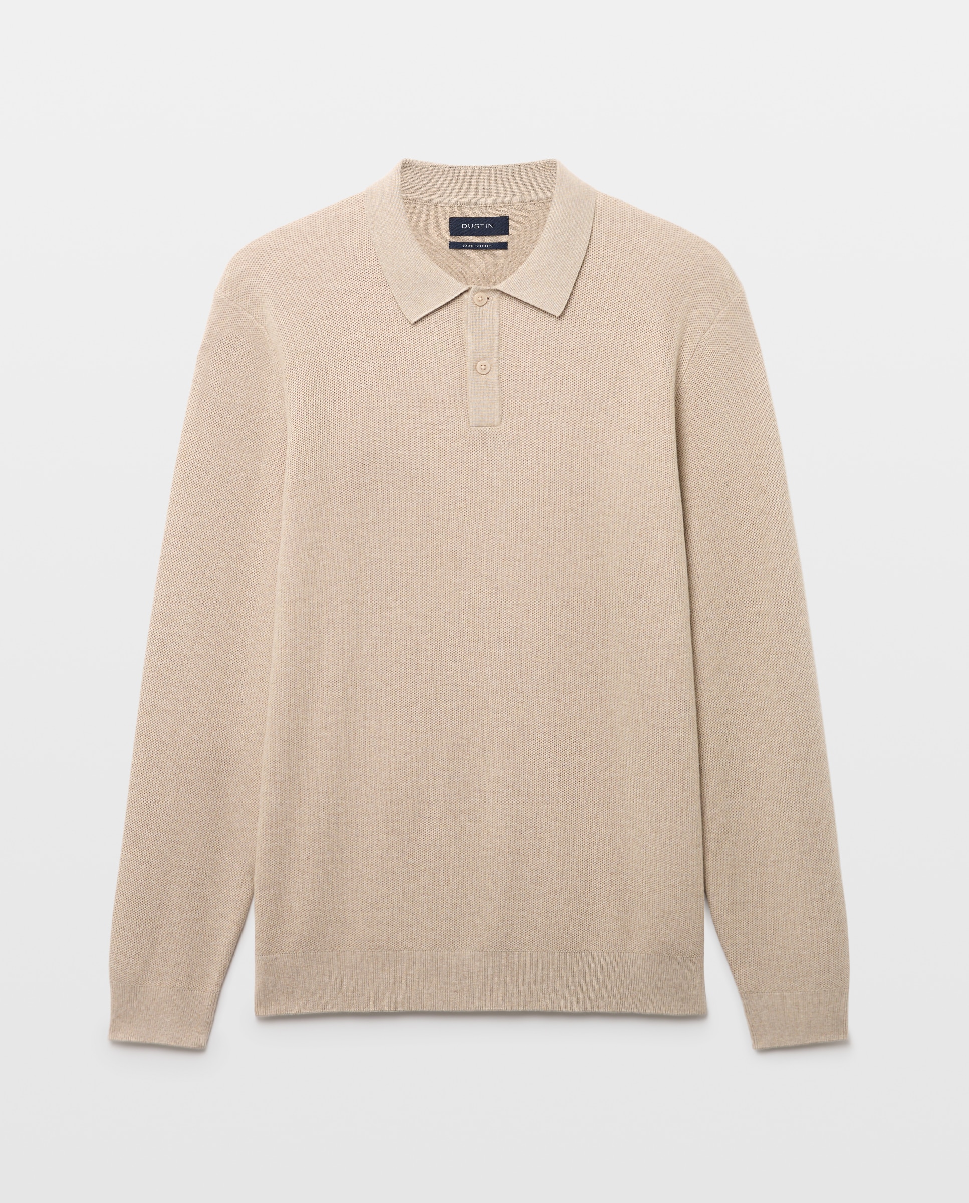 Jersey cuello polo estructura 100% algodón de hombre - Dustin - Beige Beige-4