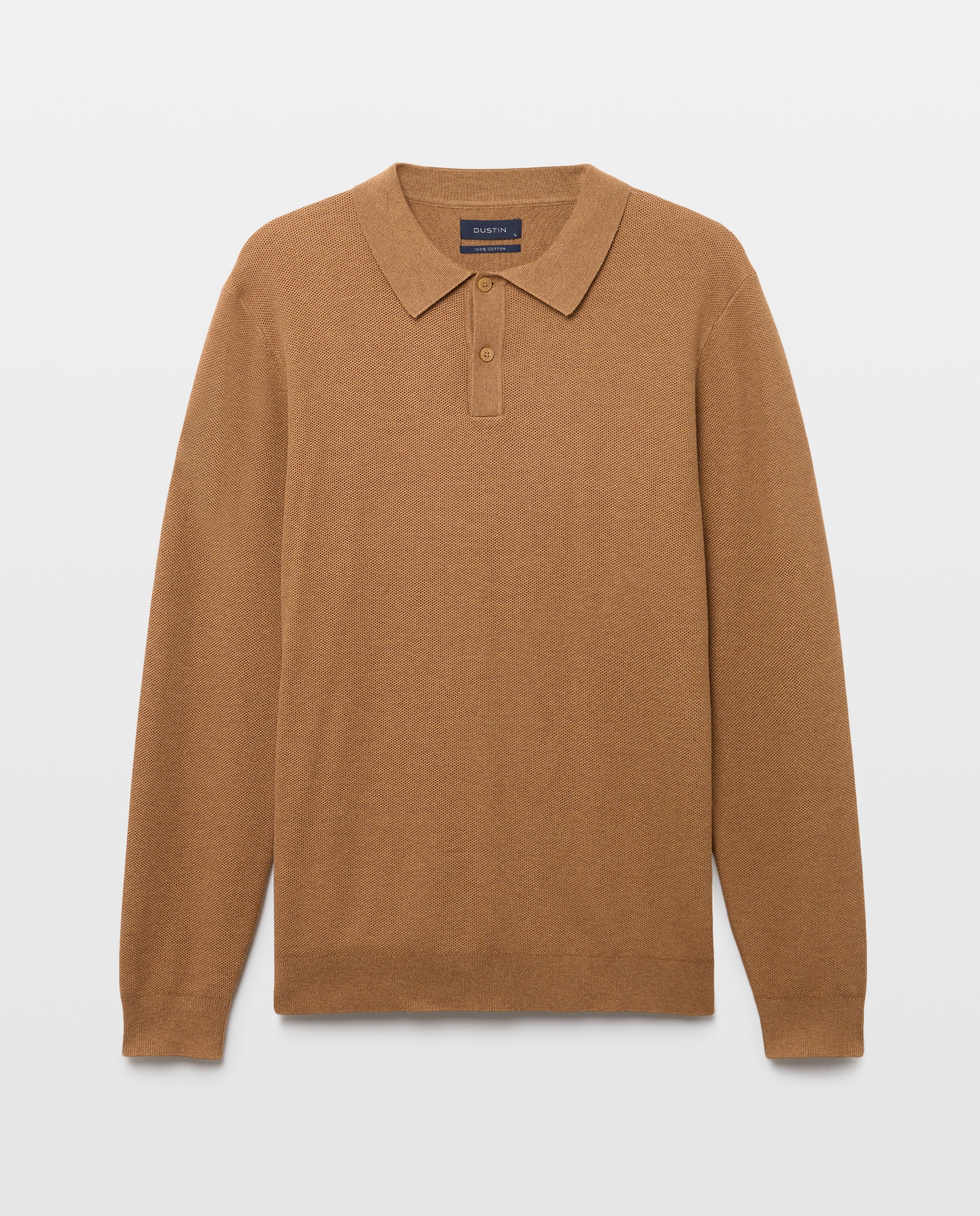 Jersey cuello polo estructura 100% algodón de hombre - Dustin - Marrón claro Marrón claro-4