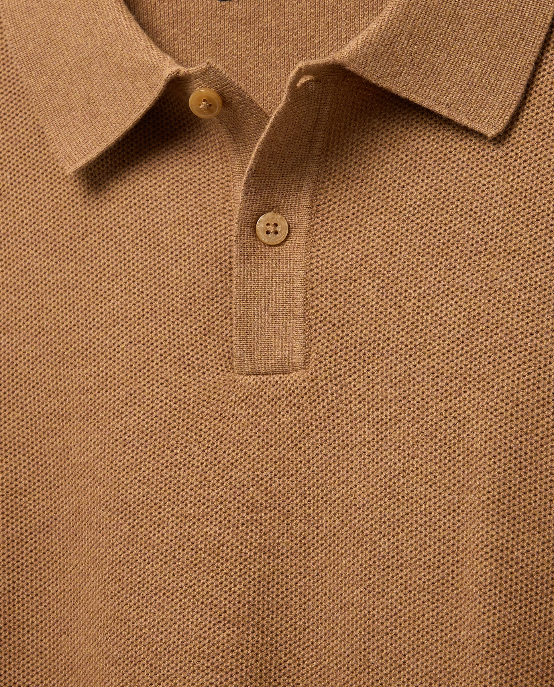 Jersey cuello polo estructura 100% algodón de hombre - Dustin - Marrón claro Marrón claro-5