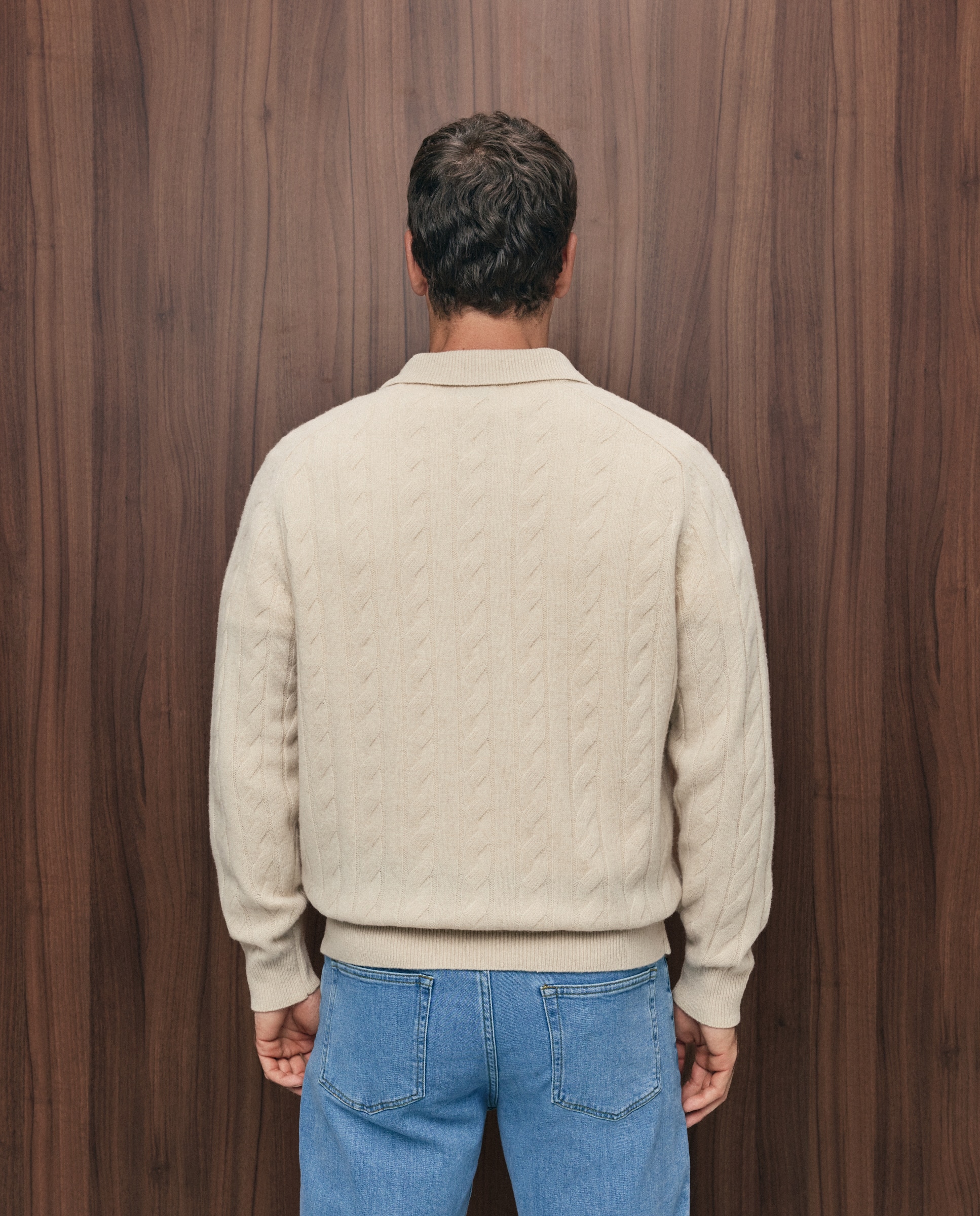 Jersey cuello polo ochos 100% lambswool de hombre - Emidio Tucci - Crudo Crudo-3