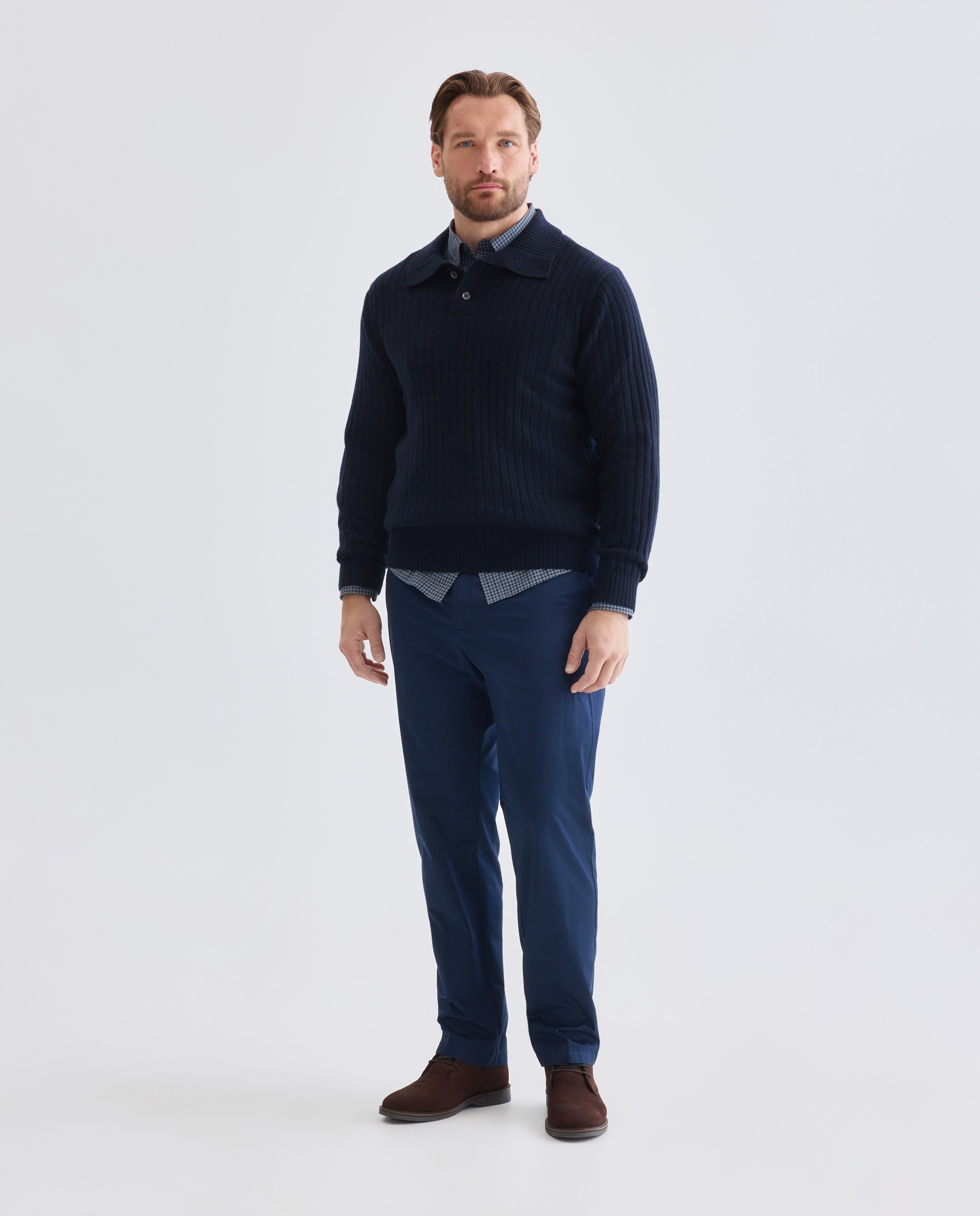 Imagen 2 de Jersey cuello polo canale 100% lambswool de hombre - Dustin - Azul marino Azul marino