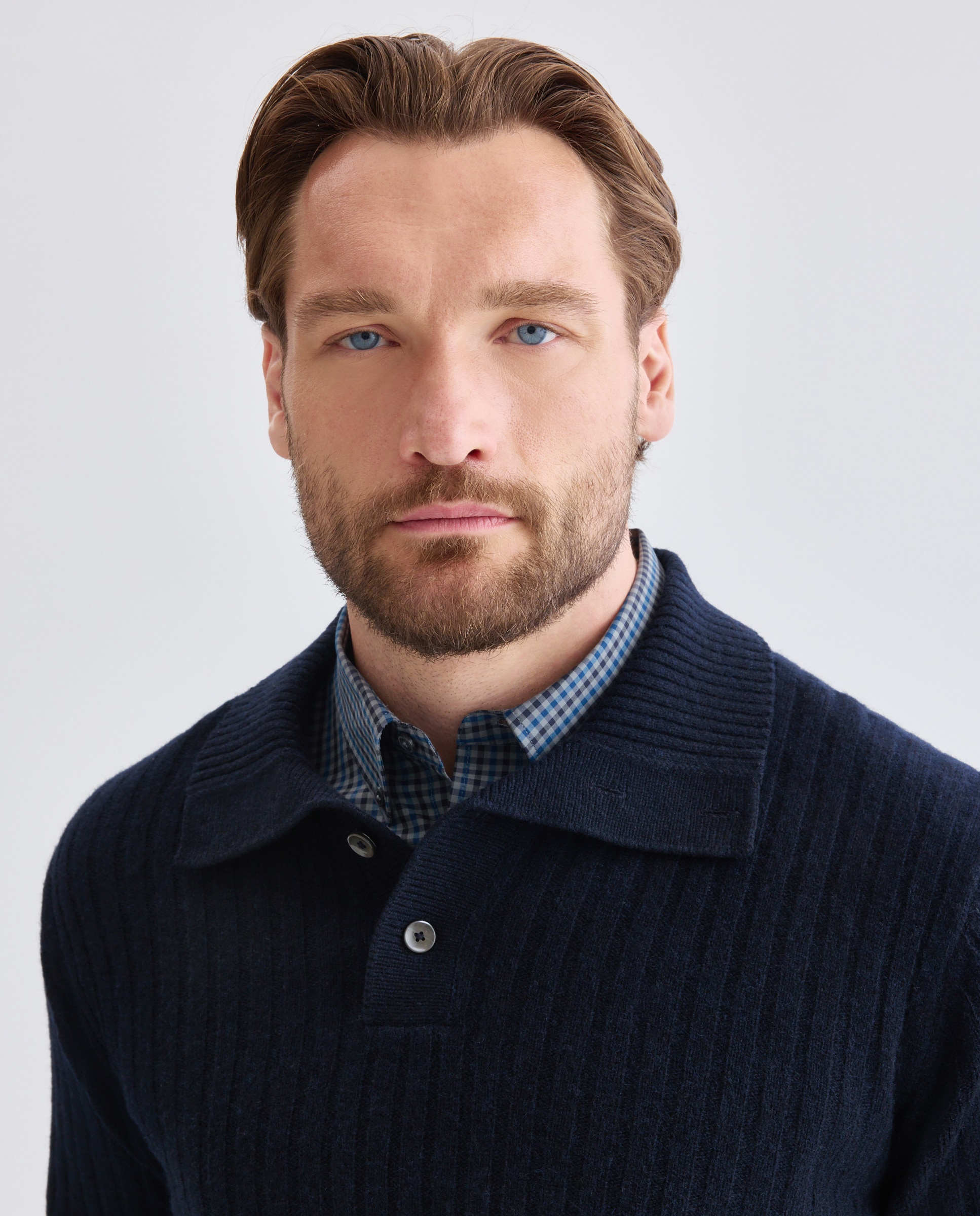 Imagen 4 de Jersey cuello polo canale 100% lambswool de hombre - Dustin - Azul marino Azul marino