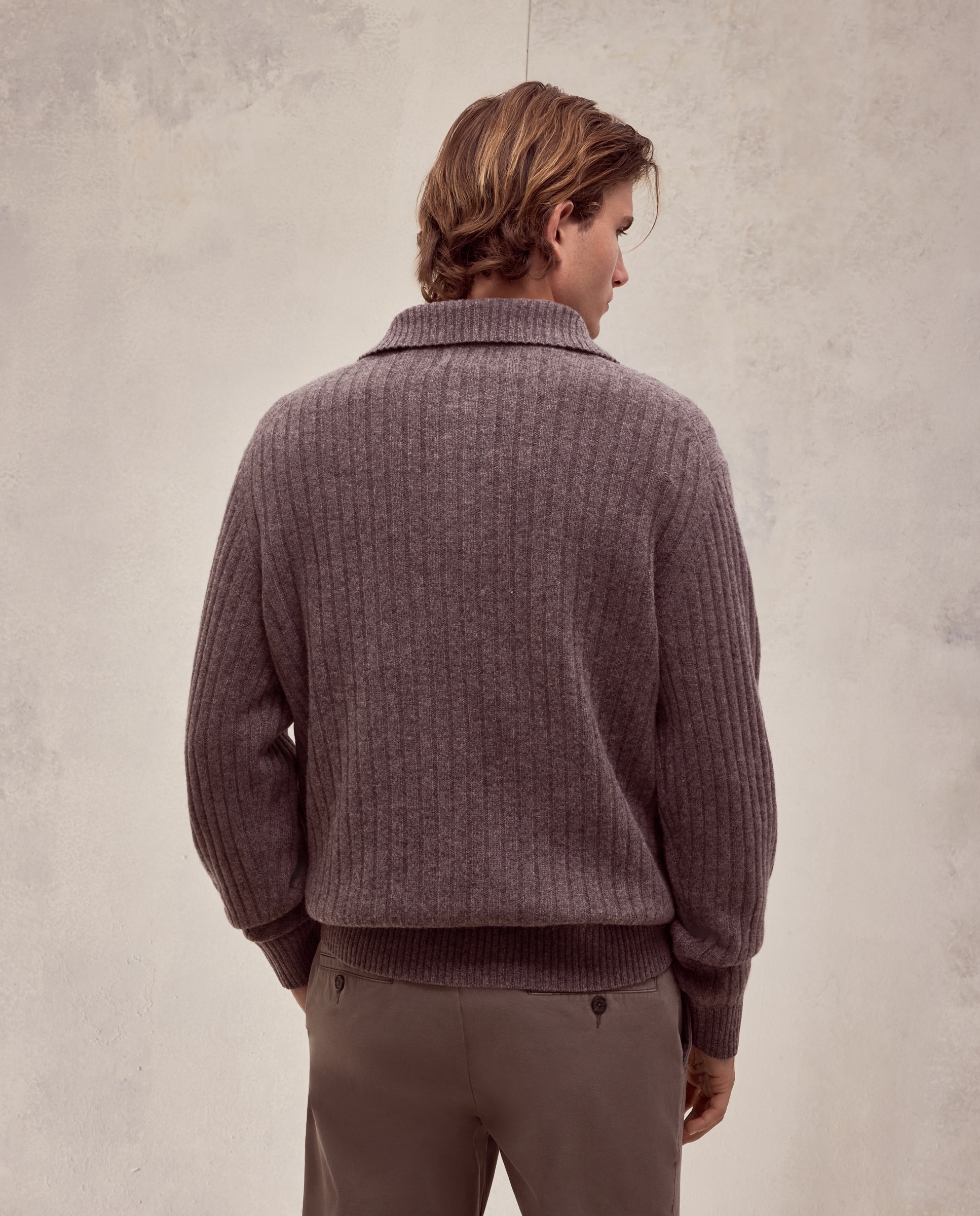 Imagen 4 de Jersey cuello polo canale 100% lambswool de hombre - Dustin - Marrón claro Marrón claro