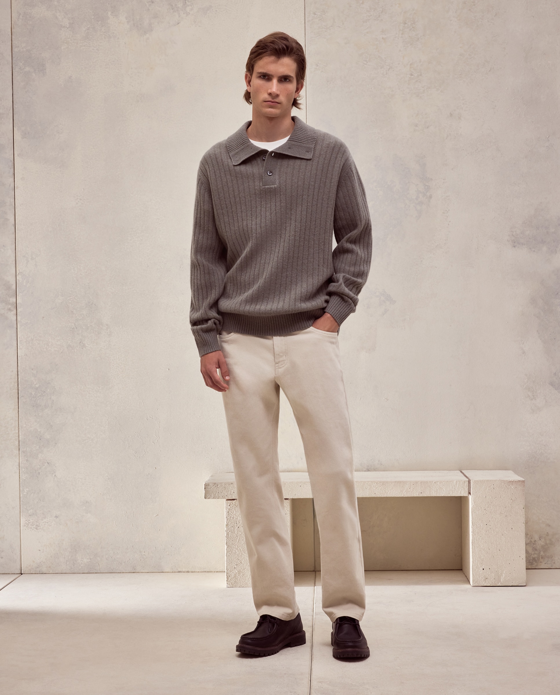 Imagen 2 de Jersey cuello polo canale 100% lambswool de hombre - Dustin - Verde Verde