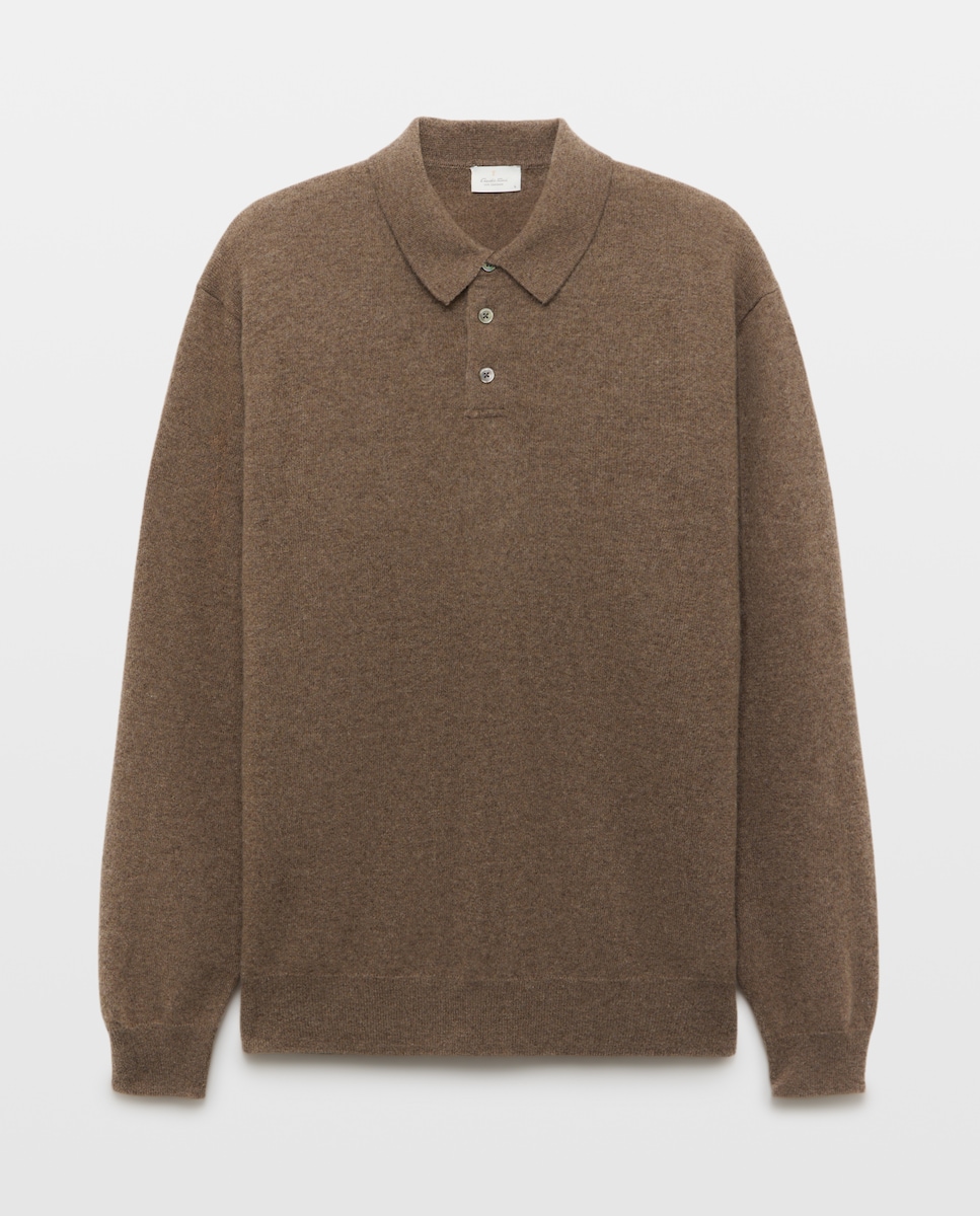 Imagem 0 de Camisola de Malha 100% Caxemira com Colarinho de Polo