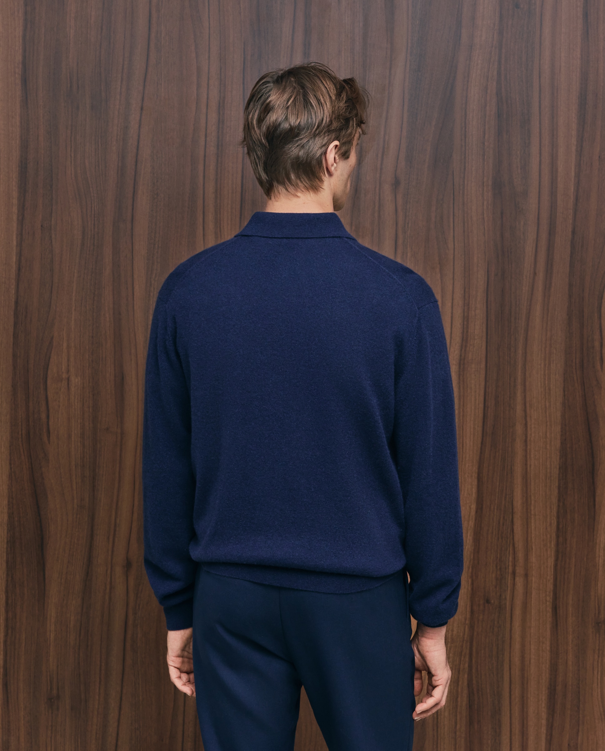 Jersey de hombre cuello polo liso cashmere - Emidio Tucci - Gris Gris-3
