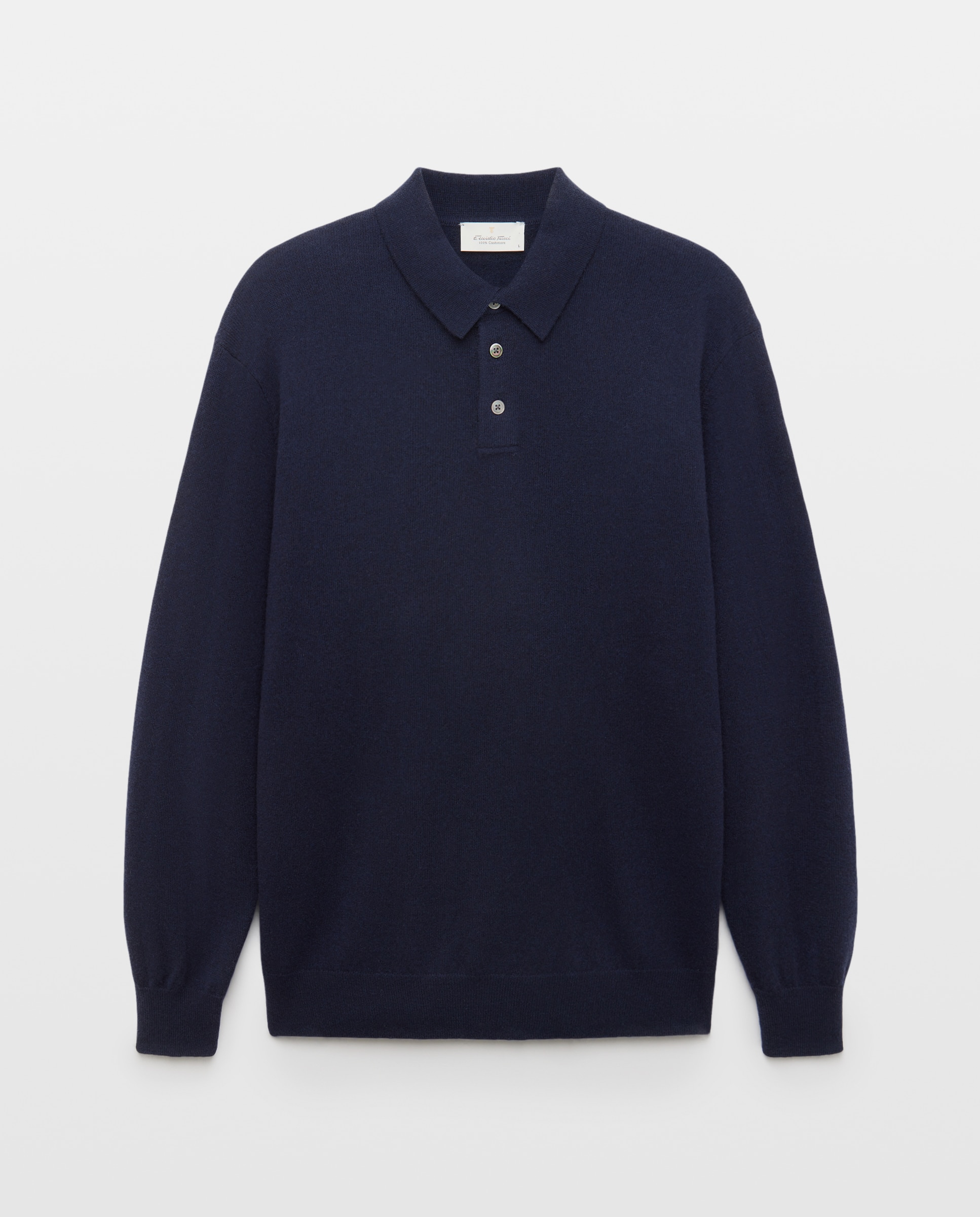 Jersey de hombre cuello polo liso cashmere - Emidio Tucci - Gris Gris-4
