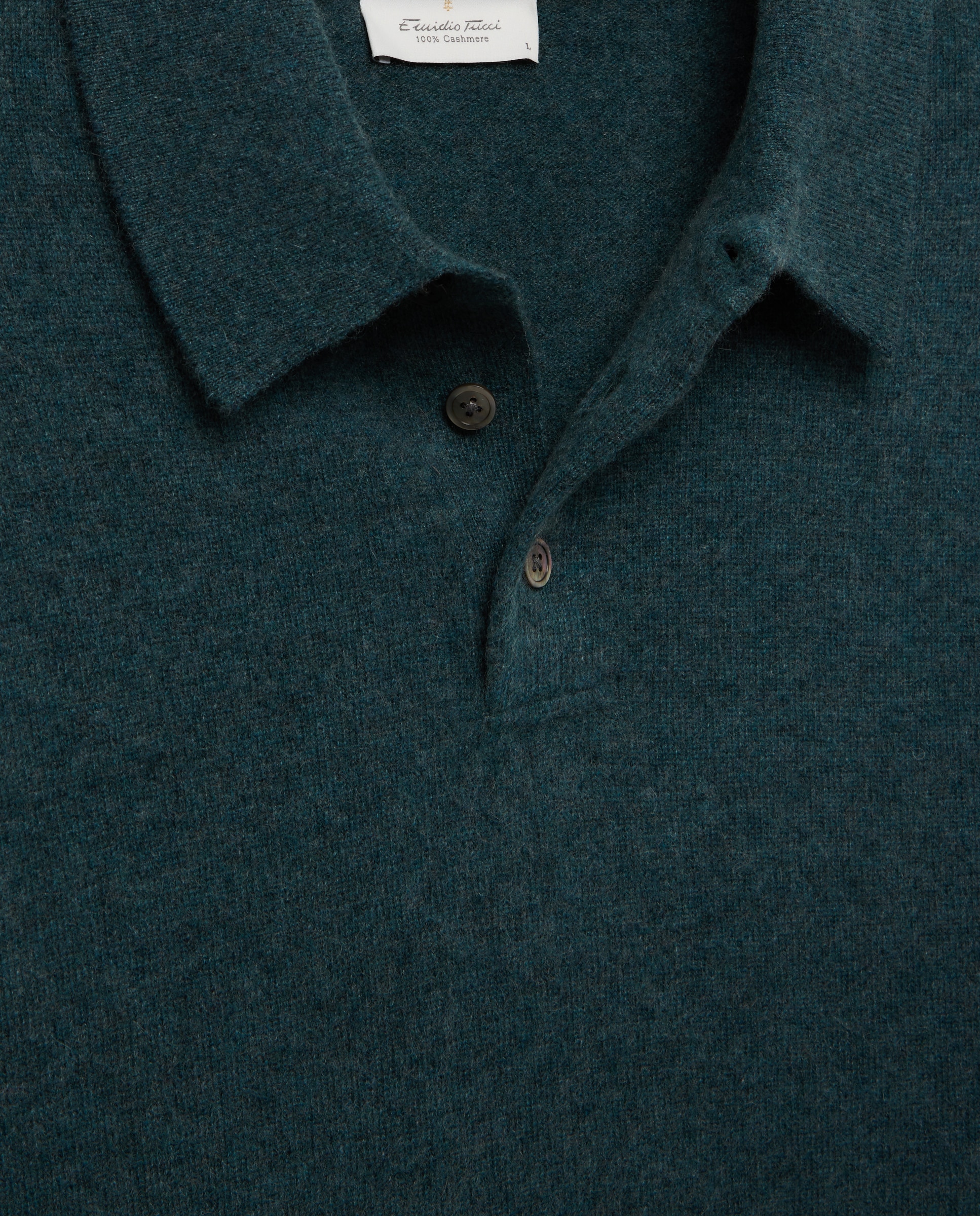 Jersey de hombre cuello polo liso cashmere - Emidio Tucci - Azul marino Azul marino-5