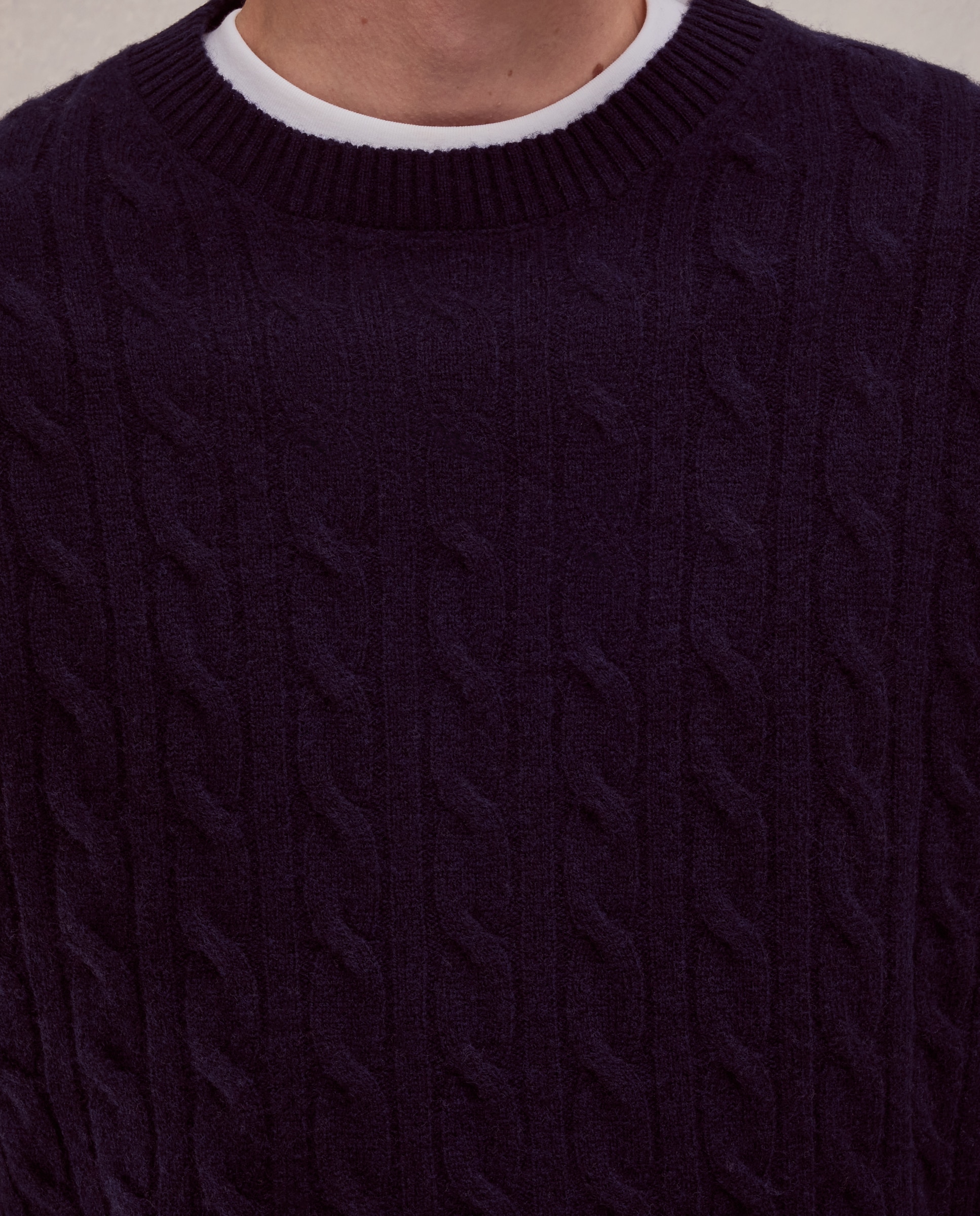 Jersey cuello redondo ochos 100% lambswool de hombre - Dustin - Azul marino Azul marino-4
