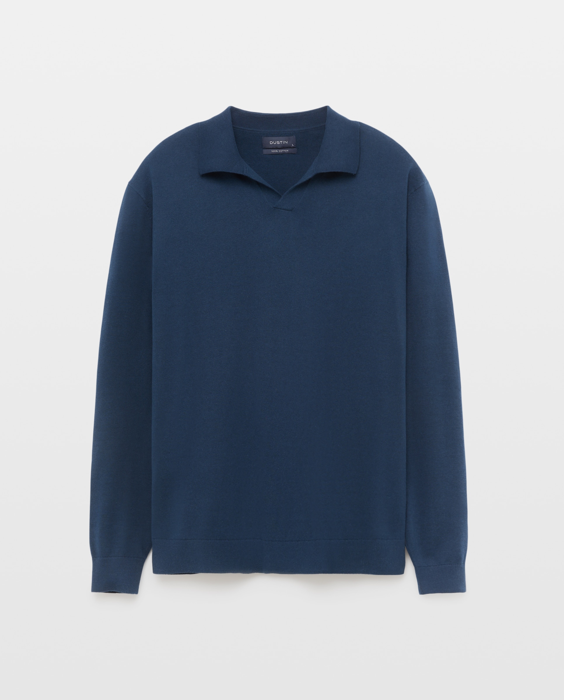 Imagen 1 de Jersey cuello polo sin botones liso 100% algodón de hombre - Dustin - Azul marino Azul marino