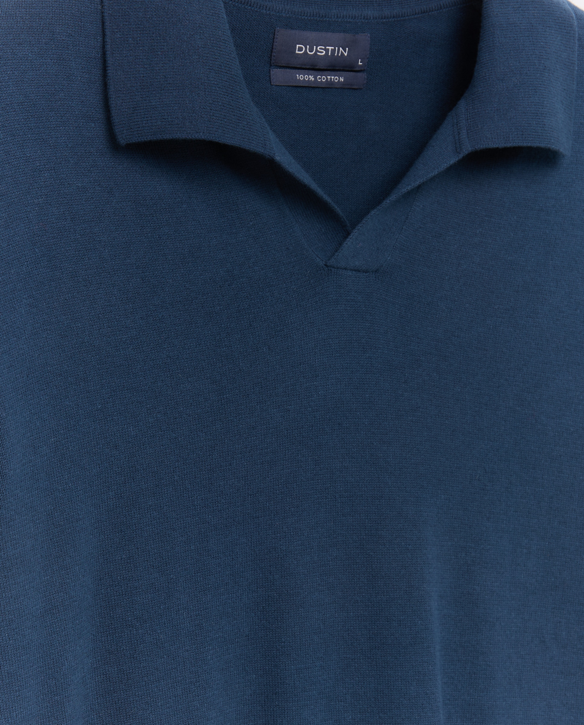 Imagen 2 de Jersey cuello polo sin botones liso 100% algodón de hombre - Dustin - Azul marino Azul marino