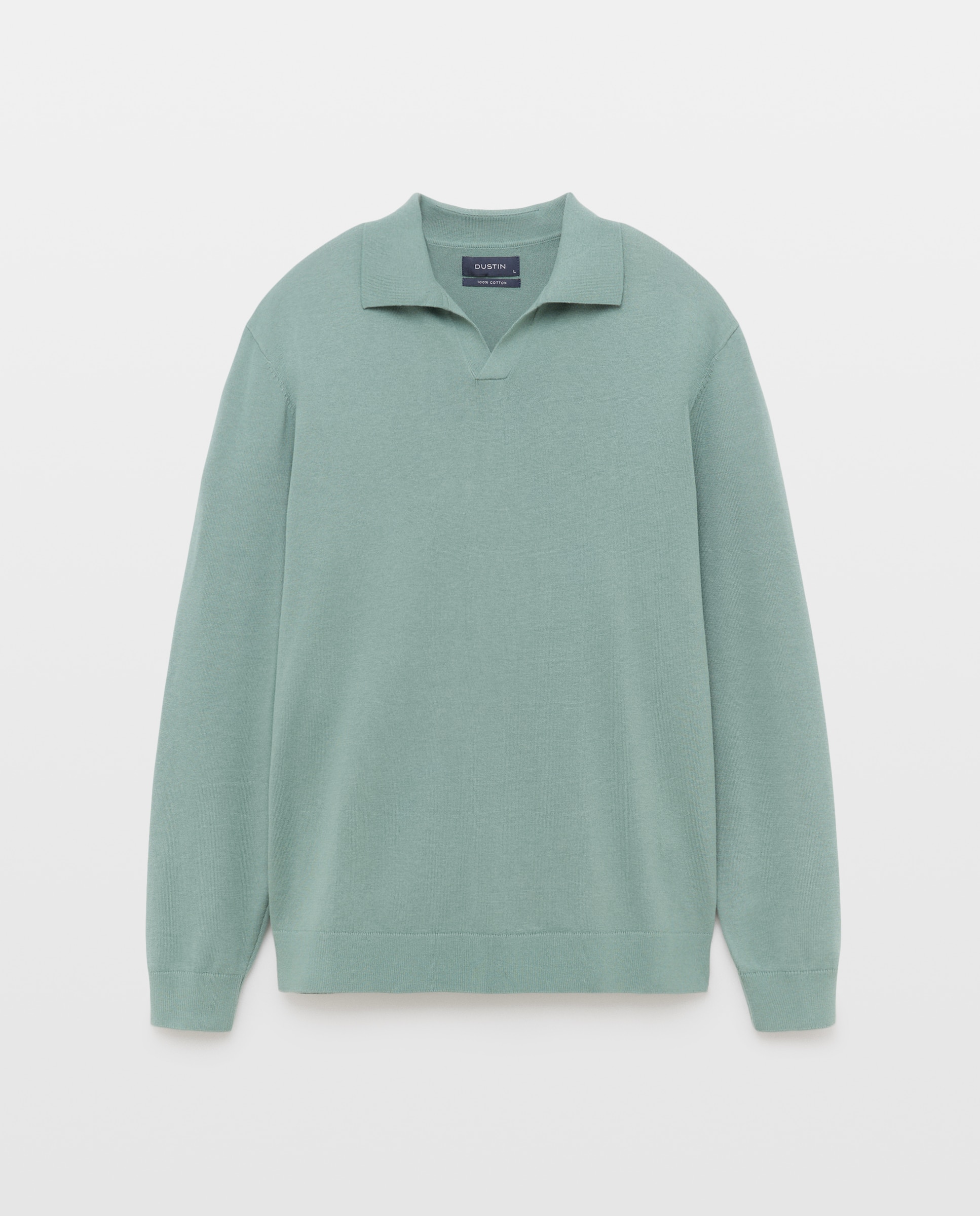 Imagen 1 de Jersey cuello polo sin botones liso 100% algodón de hombre - Dustin - Verde Verde