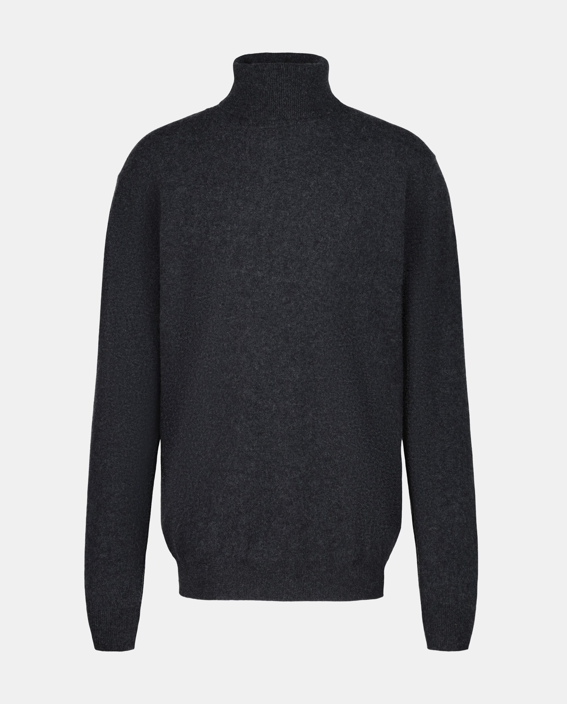 Jersey cuello cisne liso 100% cashmere de hombre - Emidio Tucci - Gris oscuro Gris oscuro-4