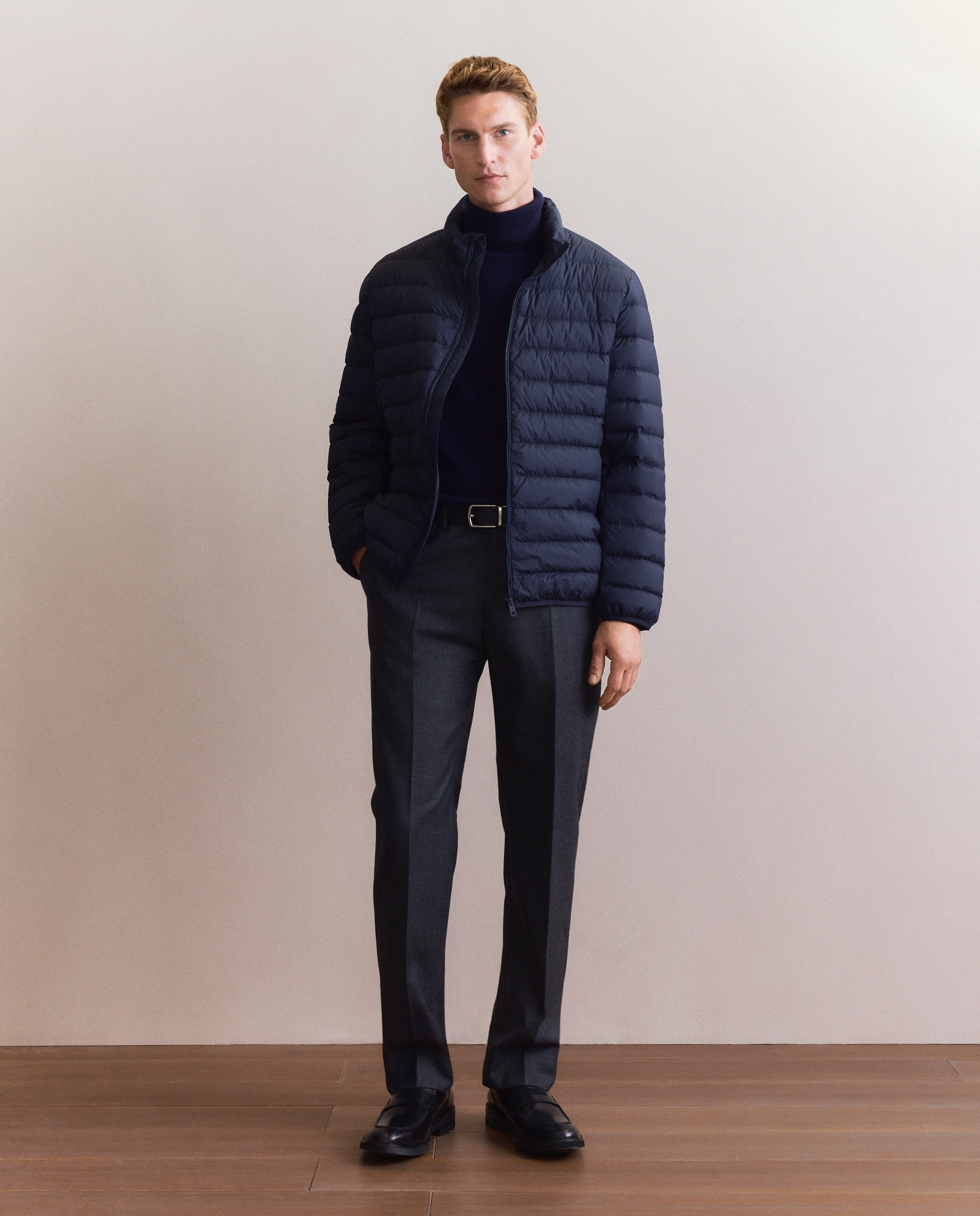 Jersey de hombre cuello cisne 100% cashmere - Emidio Tucci - Azul marino Azul marino-2