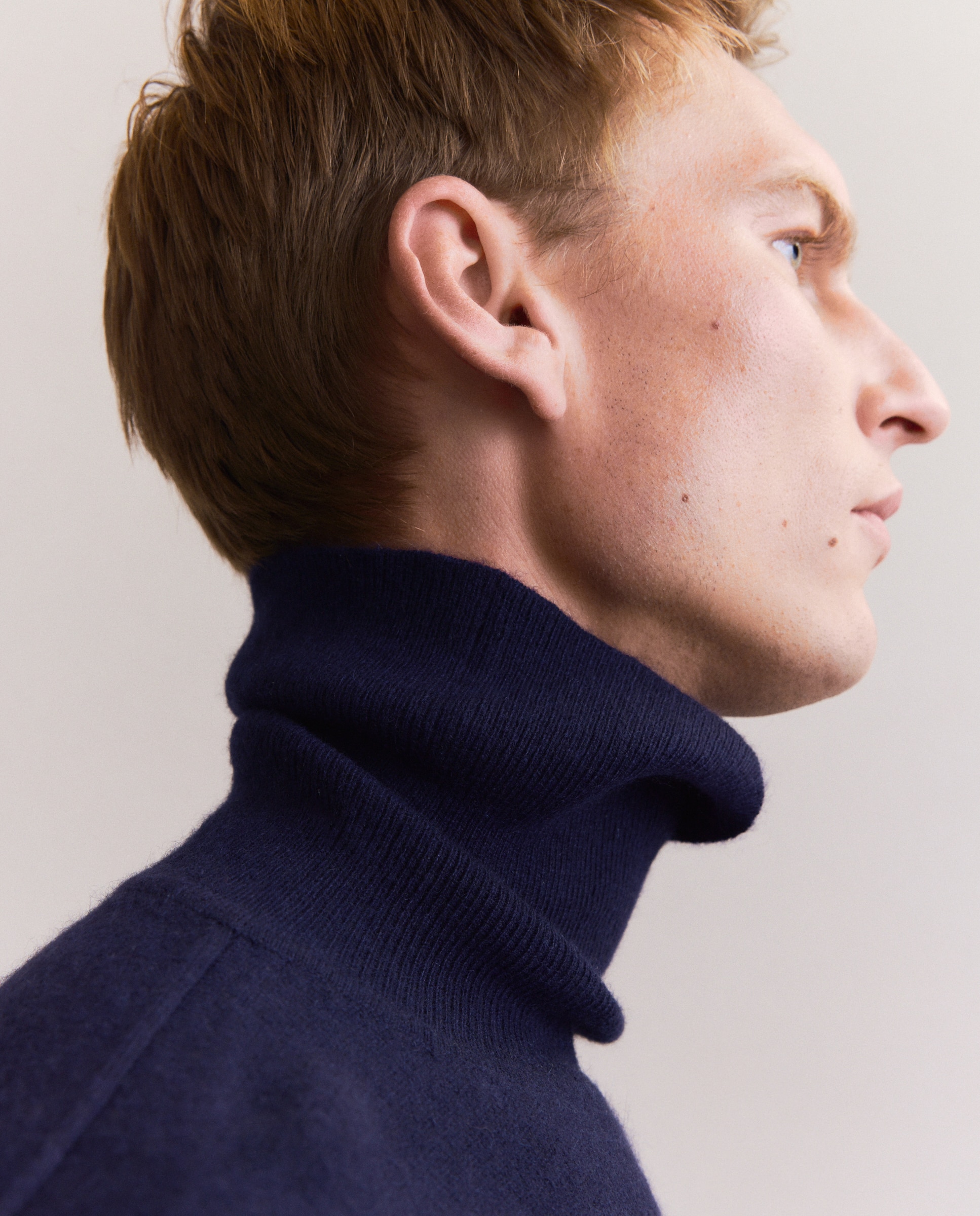 Jersey de hombre cuello cisne 100% cashmere - Emidio Tucci - Azul marino Azul marino-3