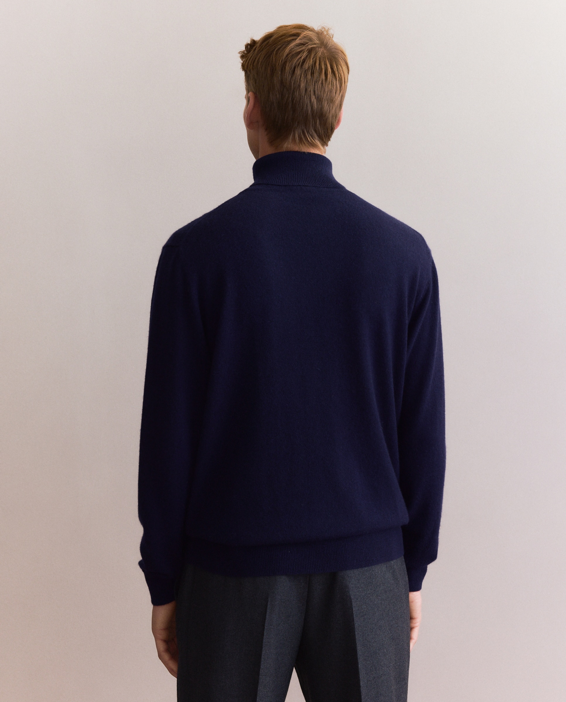 Jersey de hombre cuello cisne 100% cashmere - Emidio Tucci - Azul marino Azul marino-4