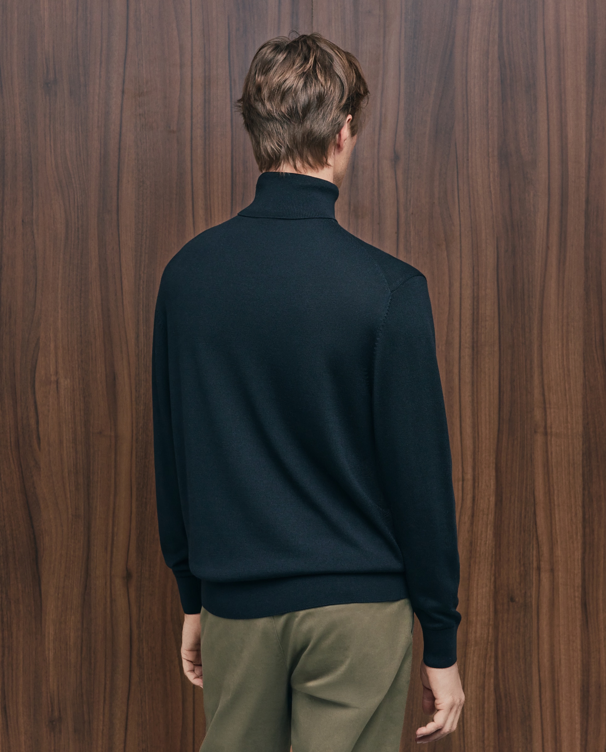 Jersey cuello cisne lavable 100% lana merino de hombre - Emidio Tucci - Negro Negro-3