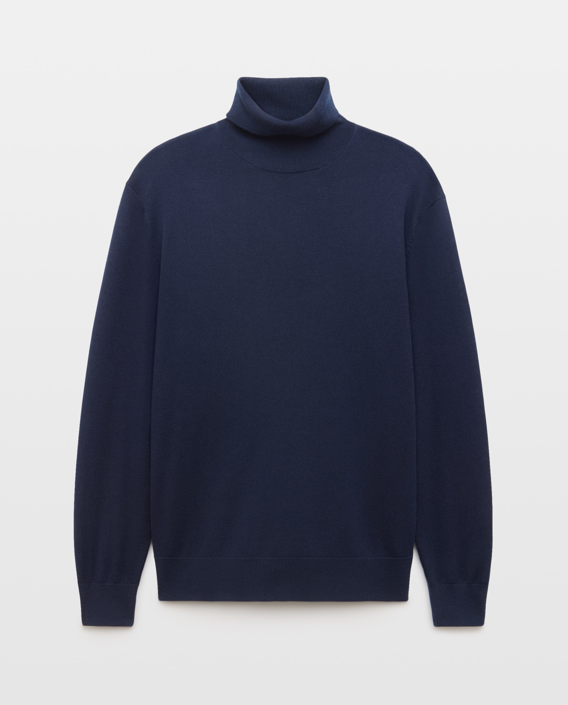 Jersey cuello cisne lavable 100% lana merino de hombre - Emidio Tucci - Azul marino Azul marino-4