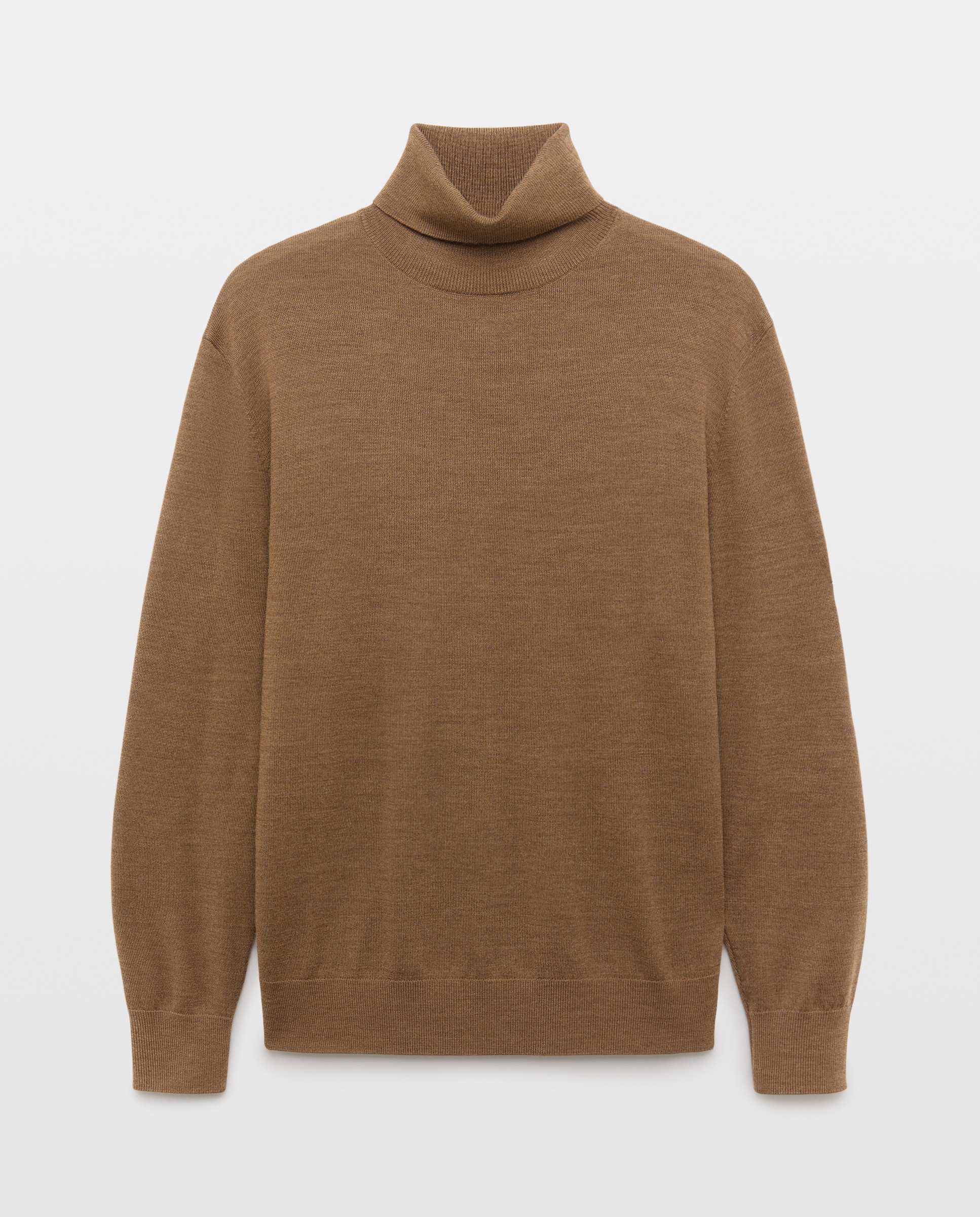 Jersey cuello cisne lavable 100% lana merino de hombre - Emidio Tucci - Marrón Marrón-4