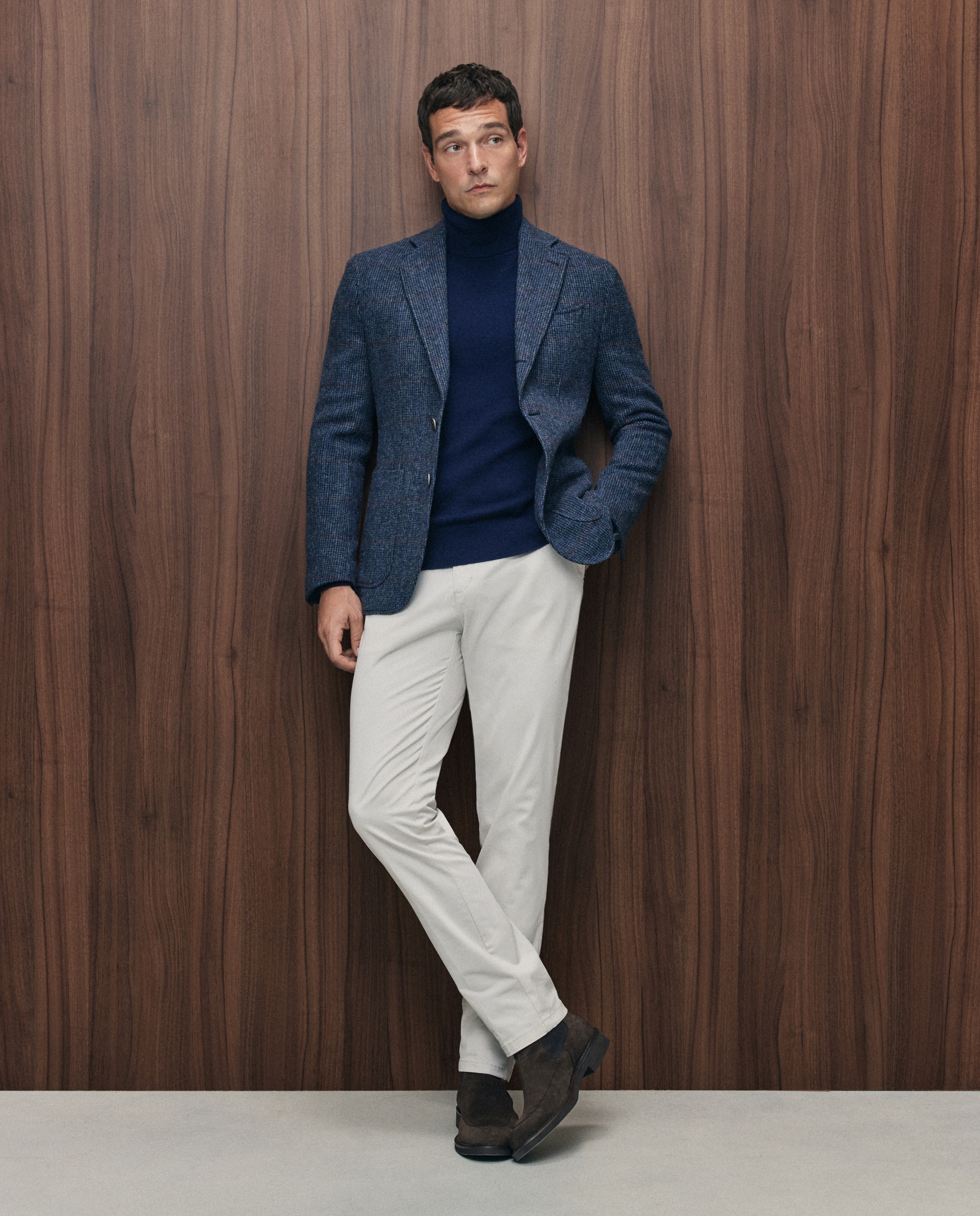 Imagen 3 de Jersey cuello cisne lana/cashmere de hombre - Emidio Tucci - Azul Azul