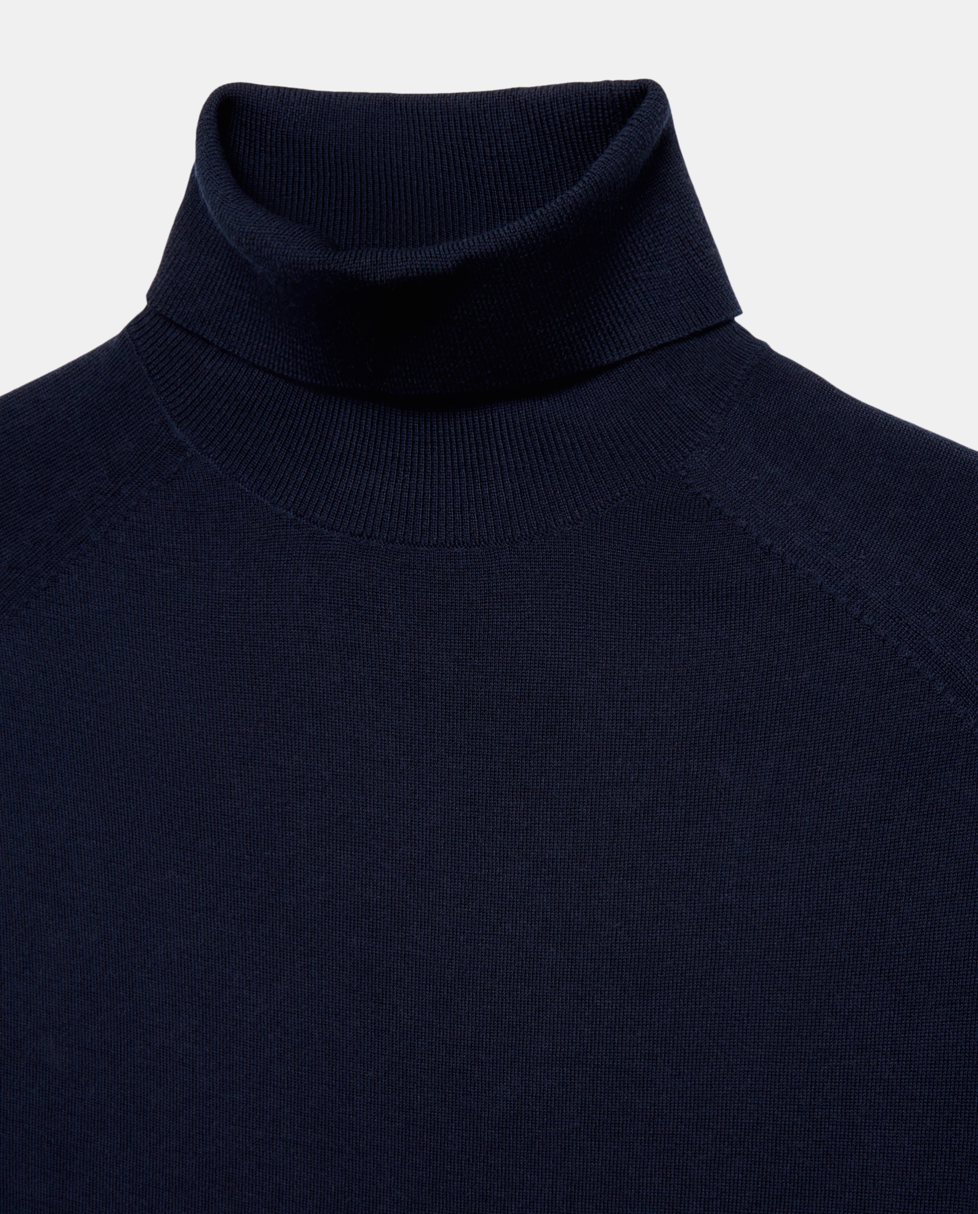 Jersey cuello vuelto liso 100% merino extrafine de hombre - Dustin - Azul marino Azul marino-5