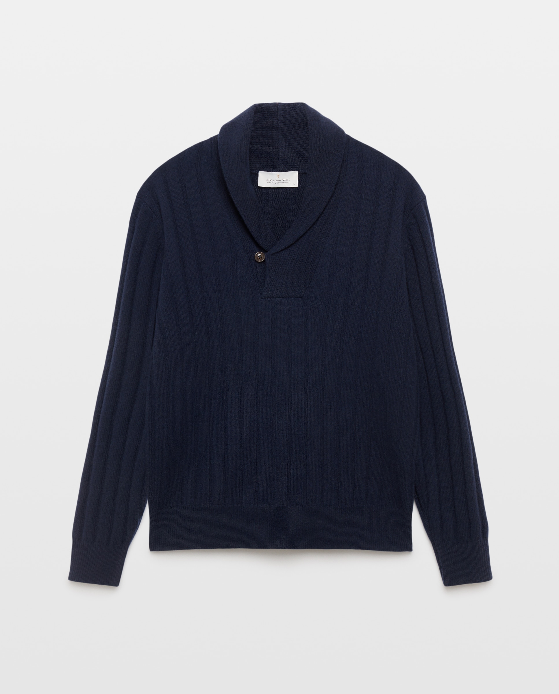 Jersey de hombre cuello chald canale lambswool - Emidio Tucci - Azul marino Azul marino-1