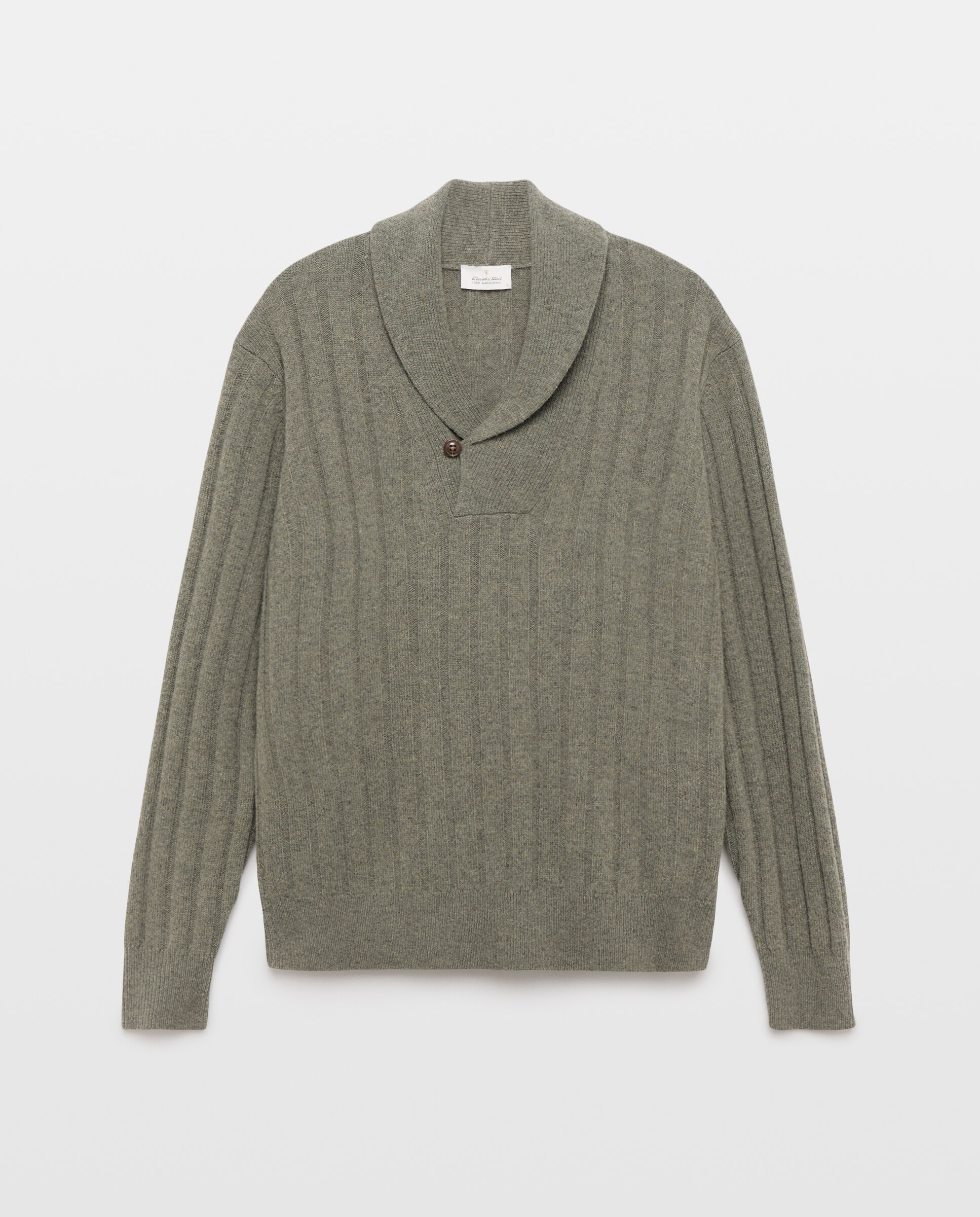 Jersey de hombre cuello chald canale lambswool - Emidio Tucci - Kaki Kaki-1